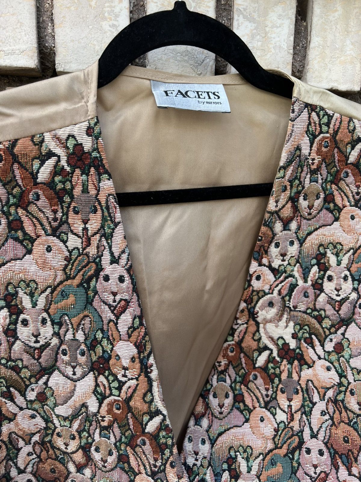 Vintage 80’s 90’s VTG Vintage Facets Mirror Bunny Rabbit Retro Vest Size L / US 10 / IT 46 - 3 Thumbnail