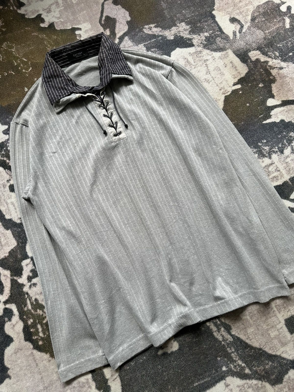 Yohji Yamamoto 90's SACSNY Y'saccs by Yohji Yamamoto lace up long sleeve Size US L / EU 52-54 / 3 - 3 Thumbnail