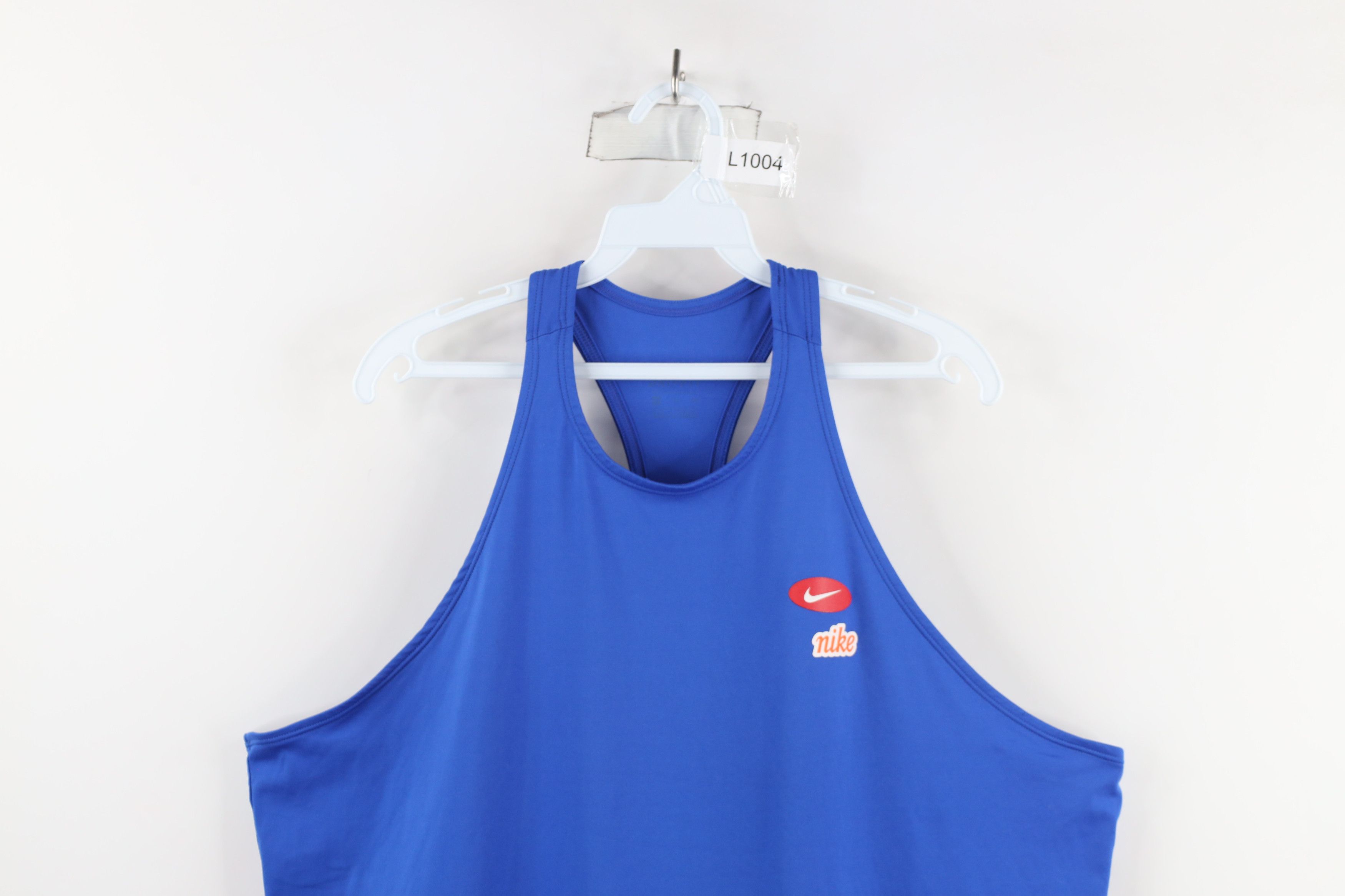 Nike × Vintage Nike Spell Out Icon Mini Swoosh Tank Top T-Shirt Royal Blue Size XXL / US 16-18 / IT 52-54 - 2 Thumbnail
