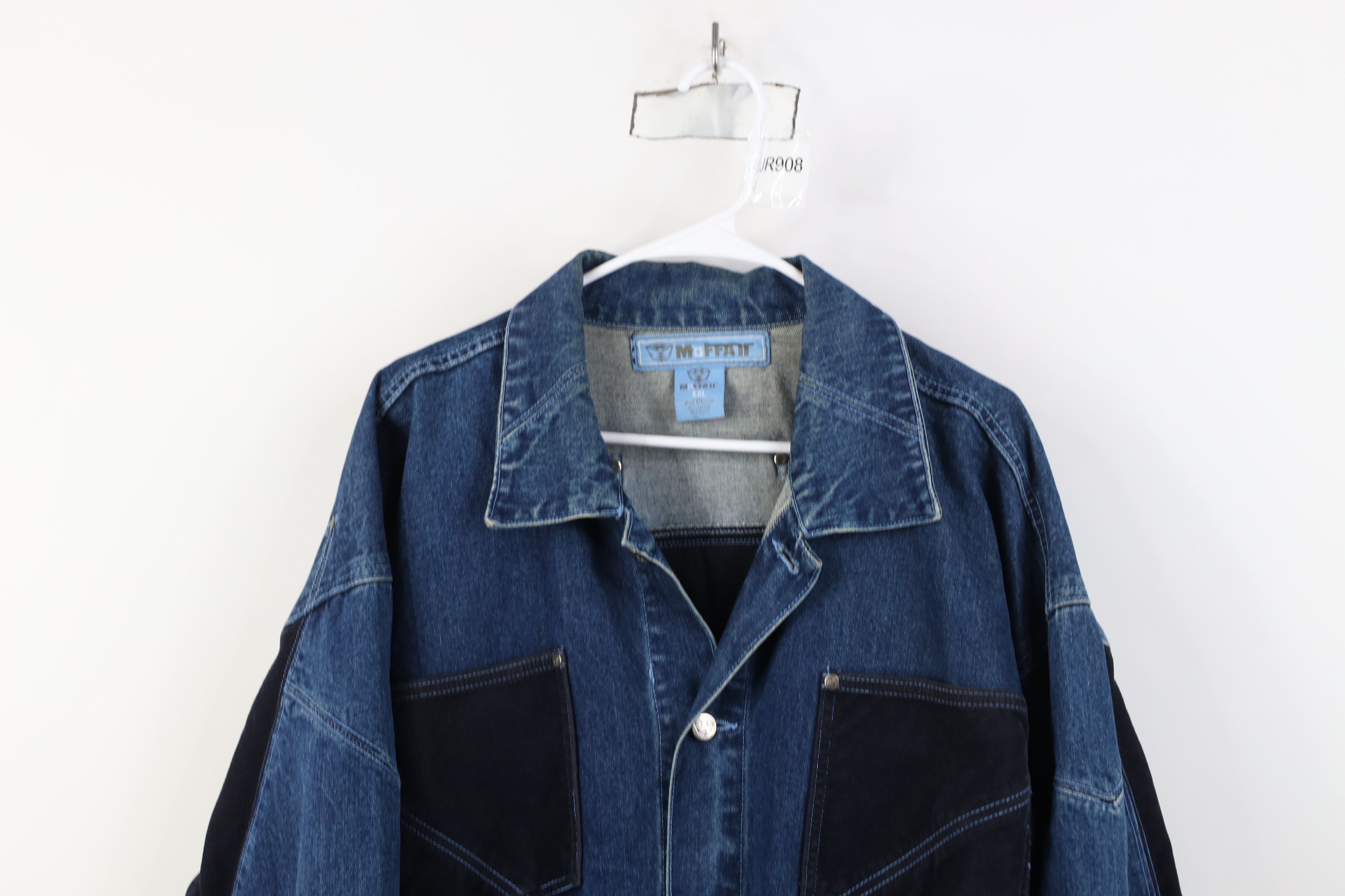 Vintage Vintage 90s Y2K Streetwear Block Baggy Denim Trucker Jacket Size US XXL / EU 58 / 5 - 2 Thumbnail