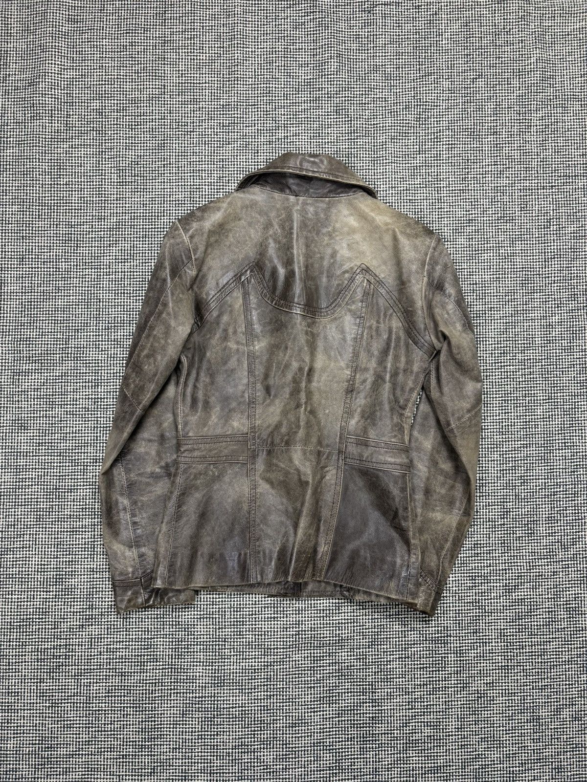Genuine Leather Sick fader patina avant garde leather blazer jacket Size M / US 6-8 / IT 42-44 - 3 Thumbnail