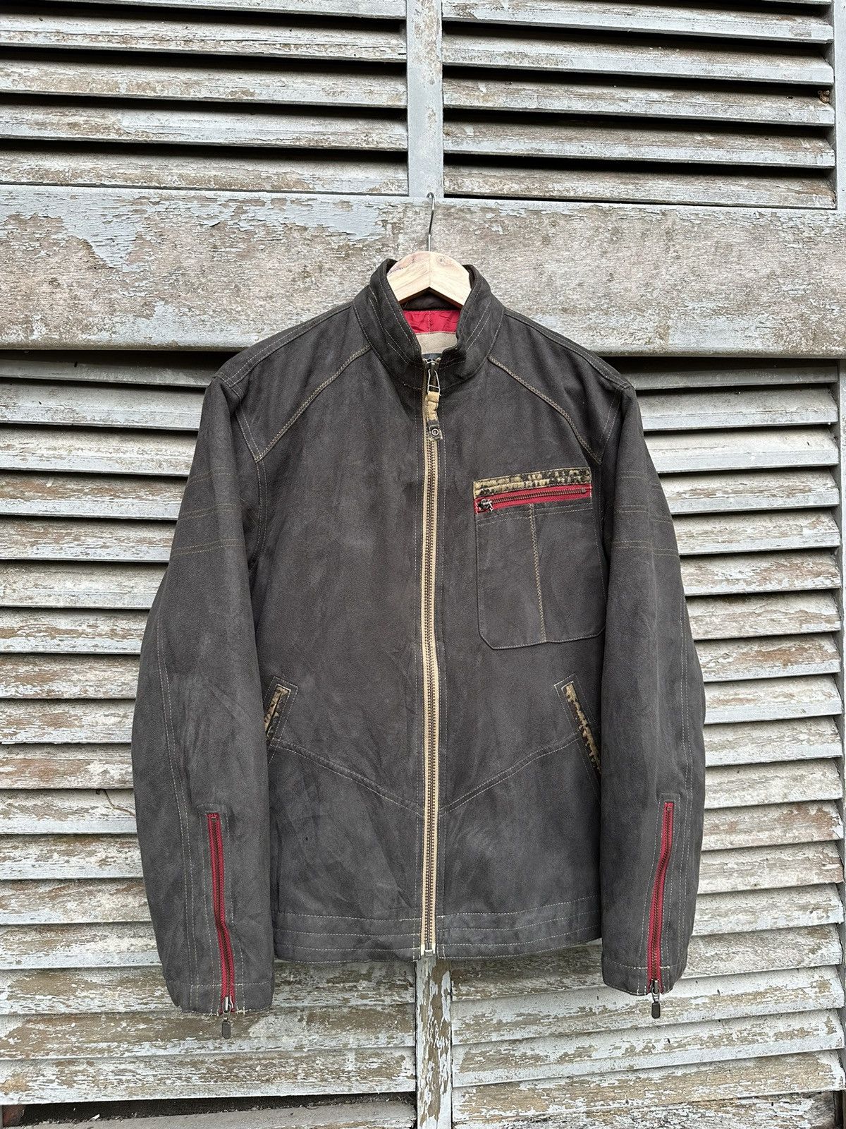 Vintage 👹Vintage Coming Man Grey Suede Detroit Style Jacket Size US L / EU 52-54 / 3 - 4 Thumbnail