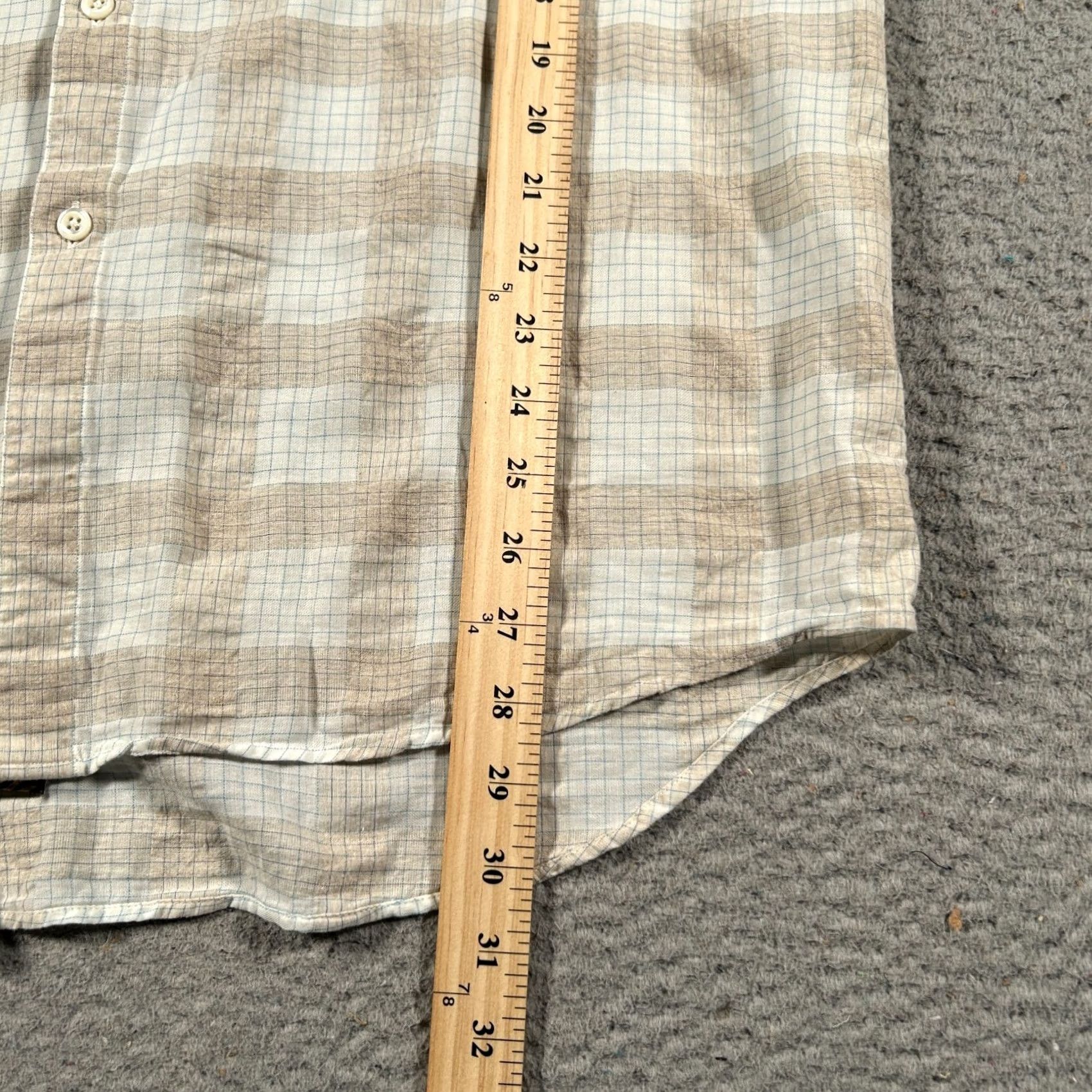 Billy Reid Billy Reid Shirt Mens XL Beige White Plaid Standard Fit Button Up Casual Wear Shirt Mens XL Beige White Plaid Size US XL / EU 56 / 4 - 5 Thumbnail