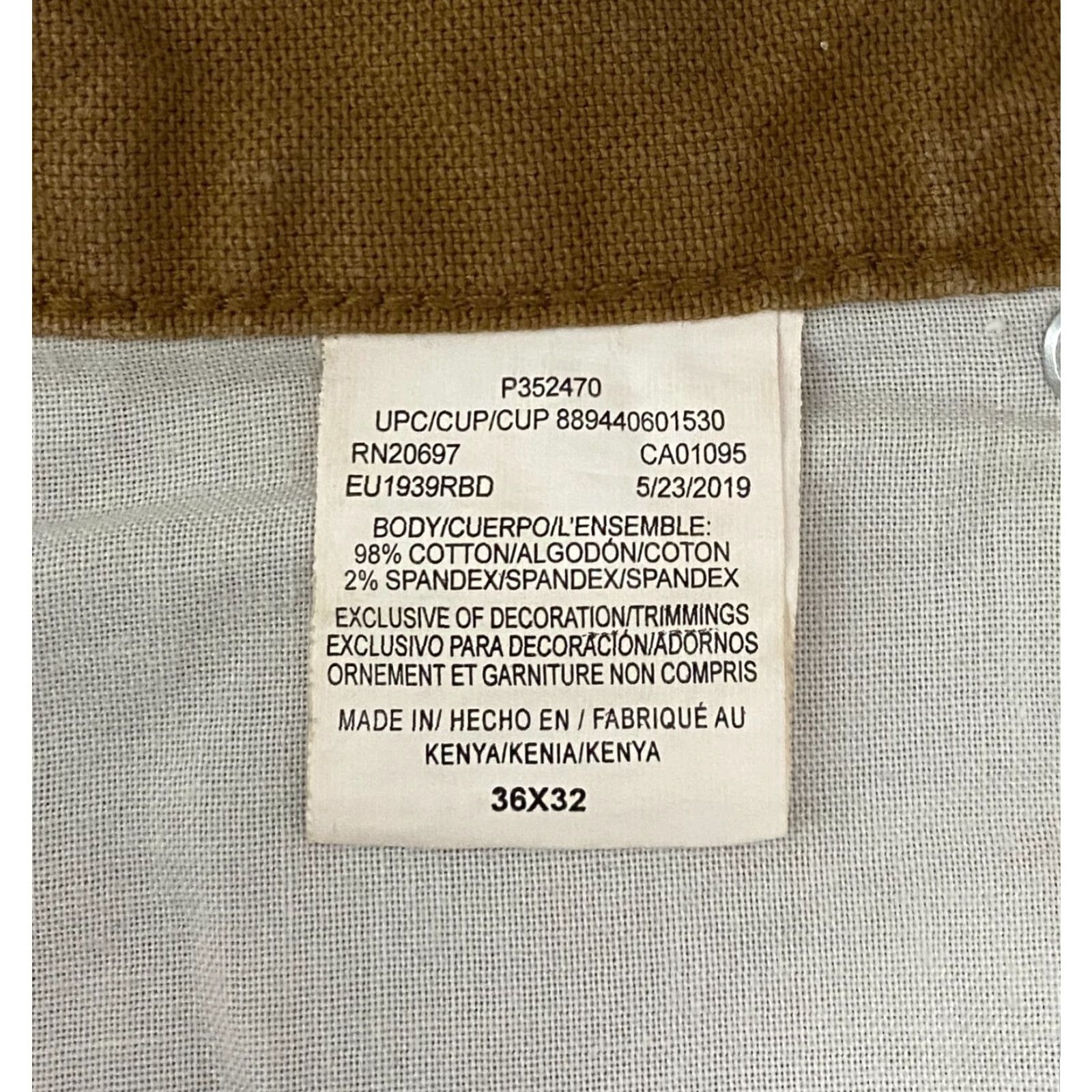 Dickies Dickies Carpenter Work Pants Men's 36x32 Brown Canvas Cotton Spandex Regular Straight Pockets Workplace Utility Jeans Size US 36 / EU 52 - 8 Thumbnail