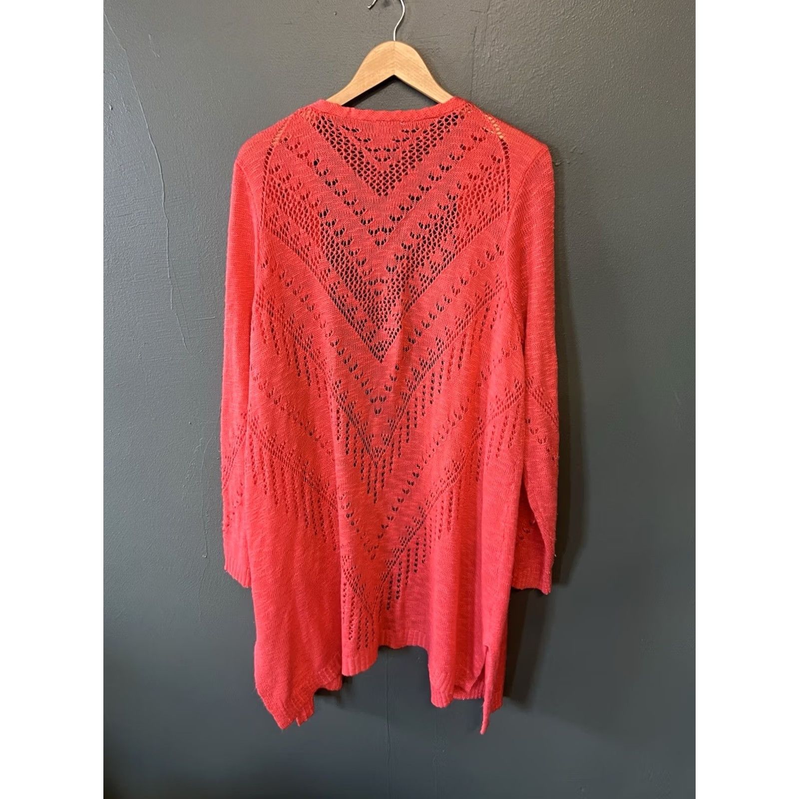 Avenue Avenue Cardigan Womens Knit Open Front Pink Size 18/20 Plus Size XXL / US 16-18 / IT 52-54 - 2 Thumbnail