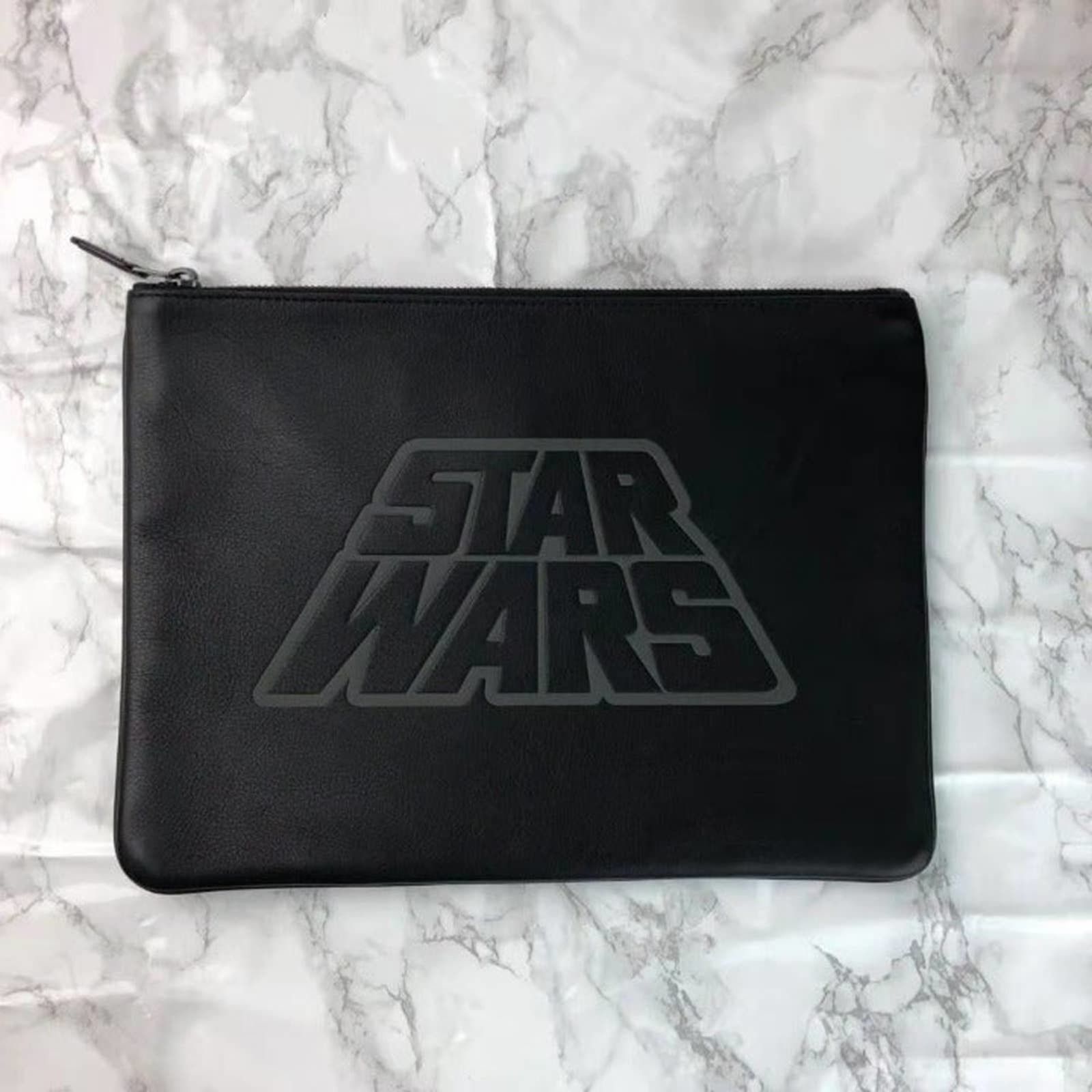 image of Coach F88366 Star Wars Large Pouch in Black, Women's