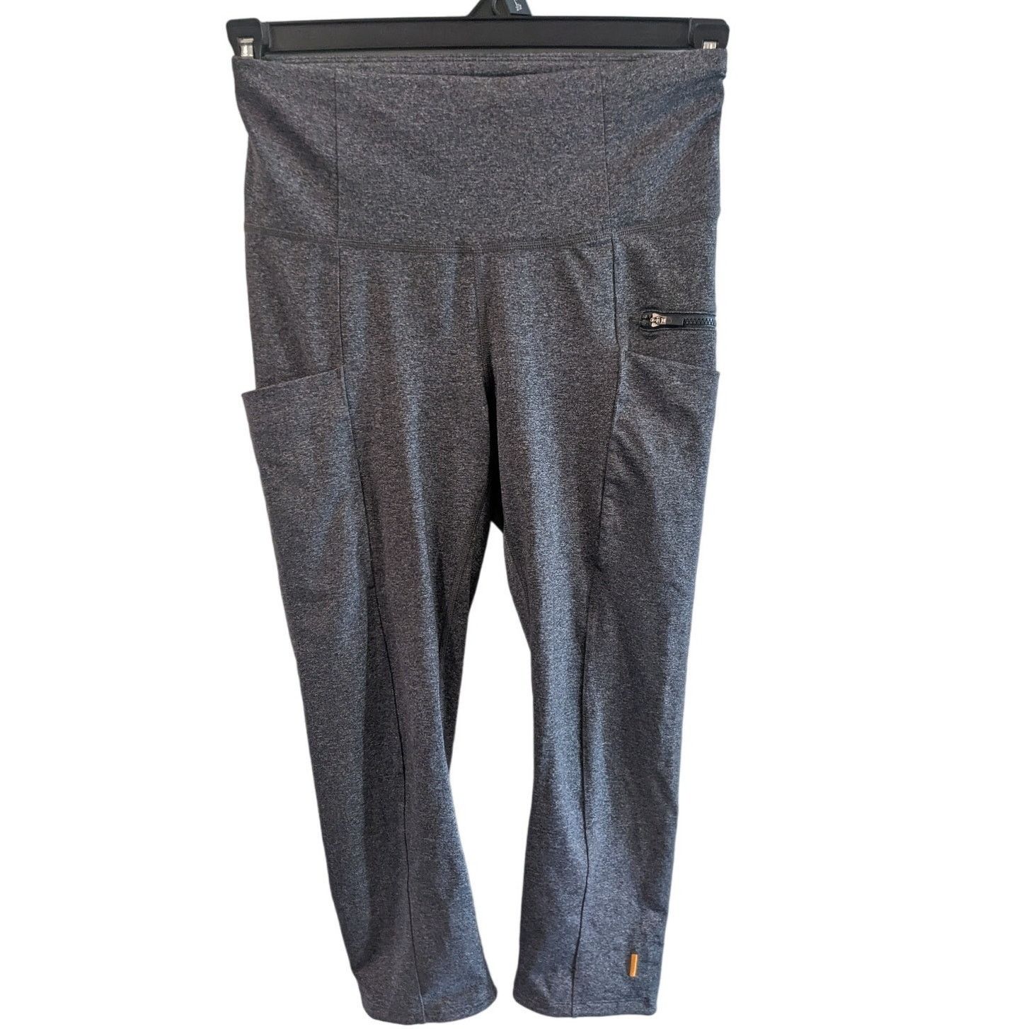 Other Lucy Heathered Gray Capri Yoga Pants Pockets Zippers Small Size 27" / US 4 / IT 40 - 1 Thumbnail