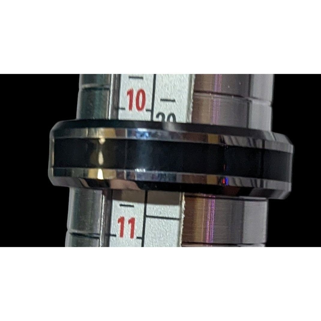 Other JFSG Tungsten Carbide Black And Silver Men's Wedding Ring 7m Size ONE SIZE - 5 Thumbnail