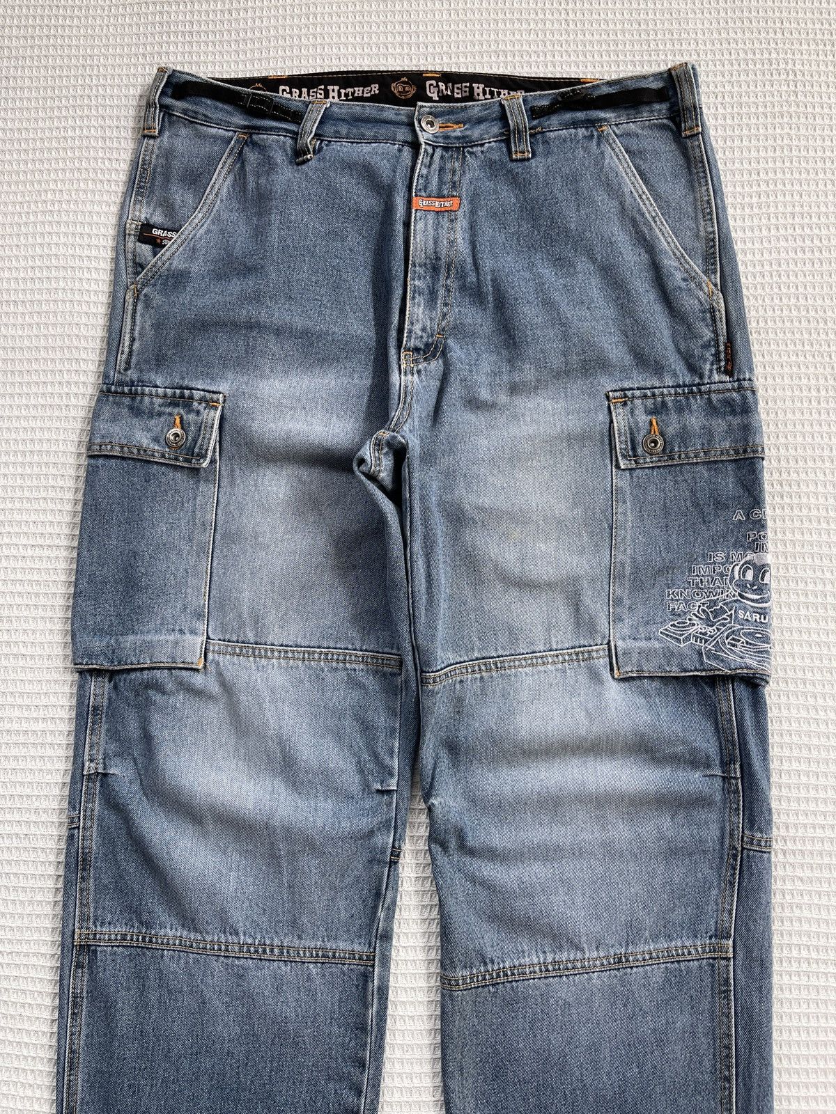 Southpole Last Drop🔥Rare🔥GRASS HITHER Cargo Multipocket Jeans Size US 37 - 6 Thumbnail