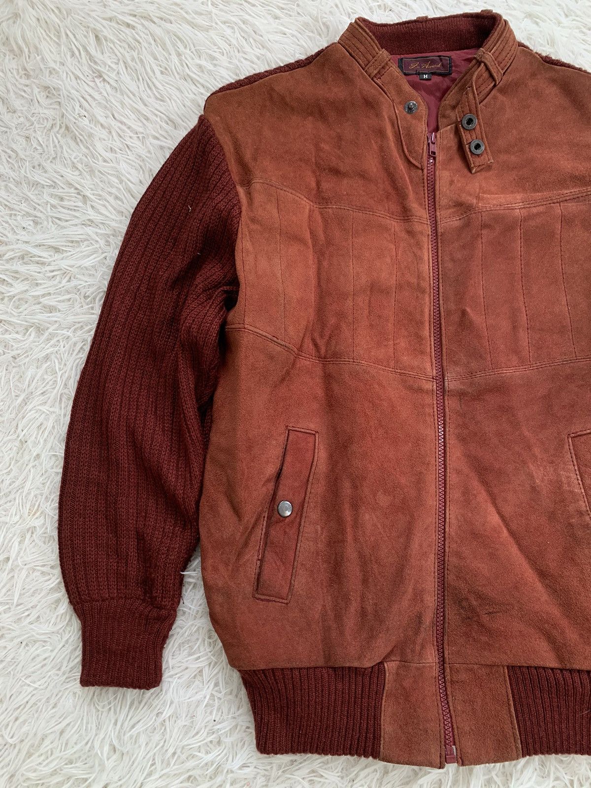 Leather Suede Knitted Jacket Size US M / EU 48-50 / 2 - 3 Thumbnail