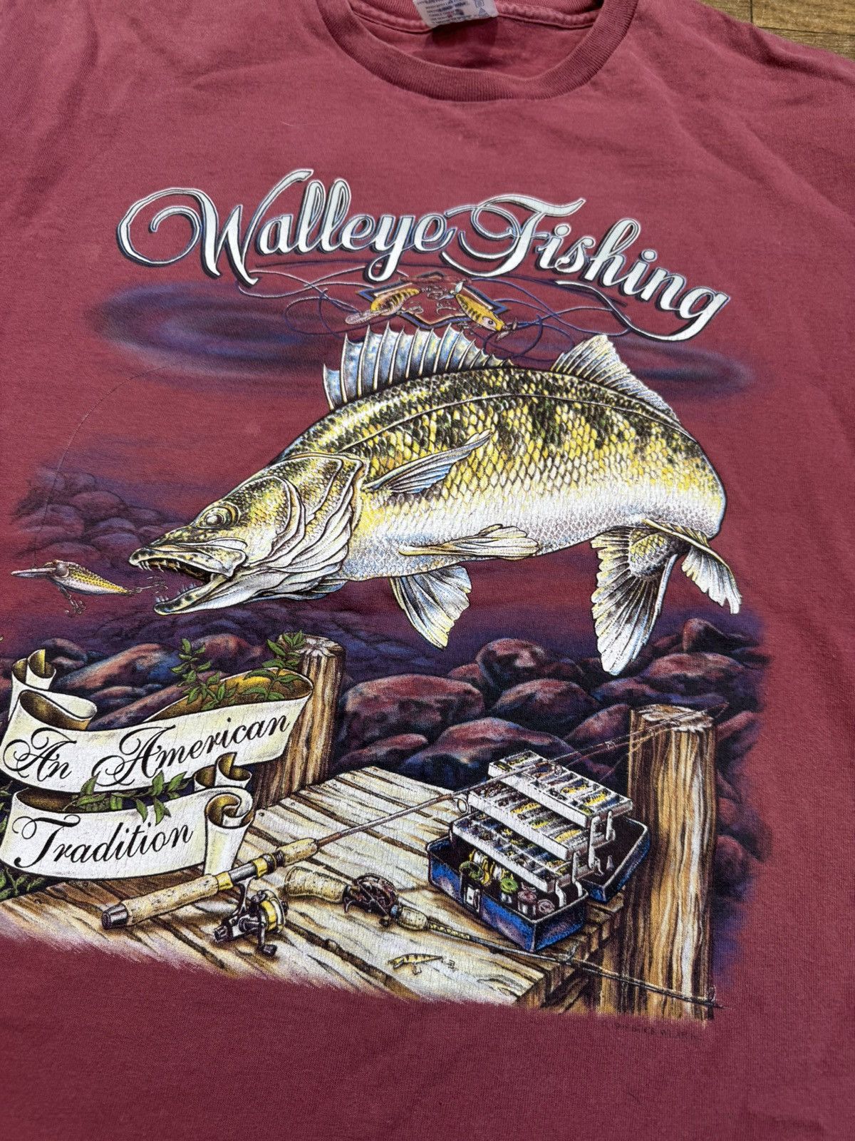Vintage Vintage Walleye Fishing Shirt Size US XL / EU 56 / 4 - 3 Thumbnail