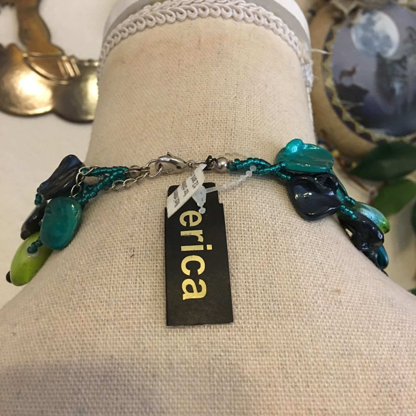 Jewelry Erica blue & green tone painted shell jewelry set Size ONE SIZE - 5 Thumbnail