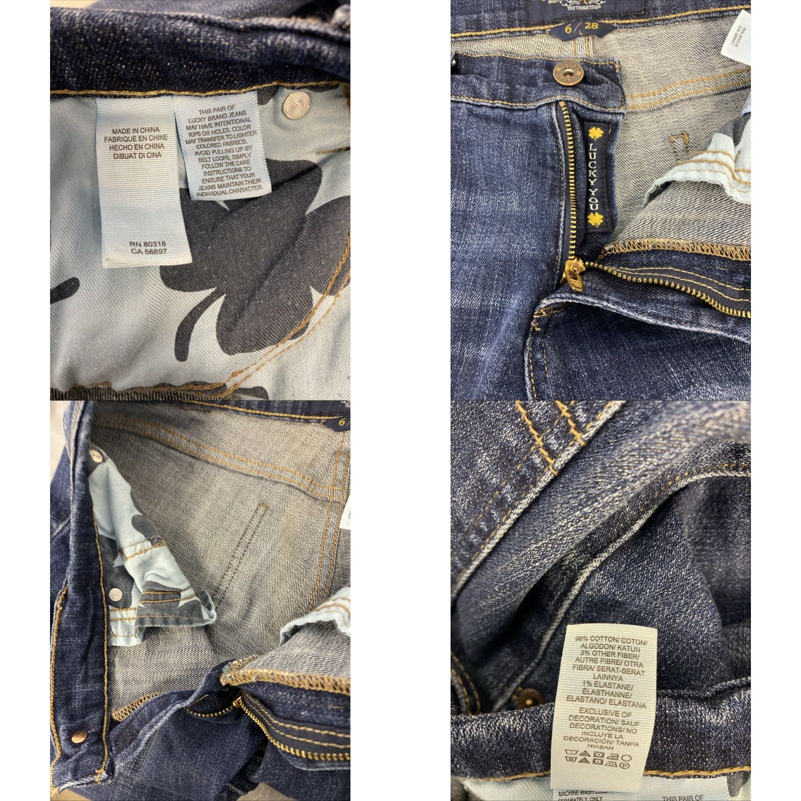 Lucky Brand Lucky Brand Jeans Womens 6 Straight Denim 32x33 Blue Slim 5-Pocket Regular Inseam 33 Comment: N/A Size 24" / US 00 / IT 34 - 9 Thumbnail