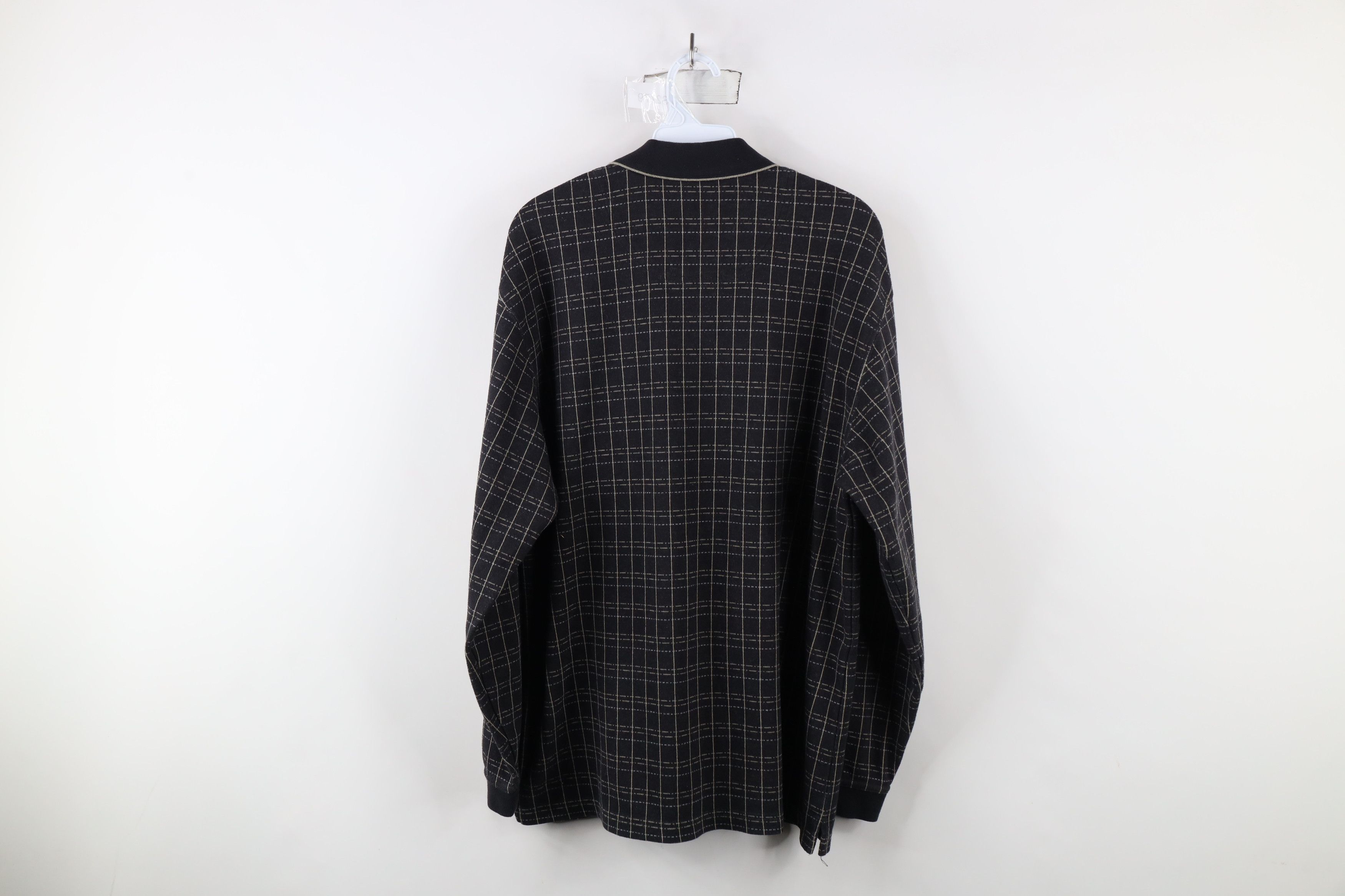 Vintage Vintage 90s Streetwear Checkered Knit Long Sleeve Rugby Polo Size US L / EU 52-54 / 3 - 9 Thumbnail