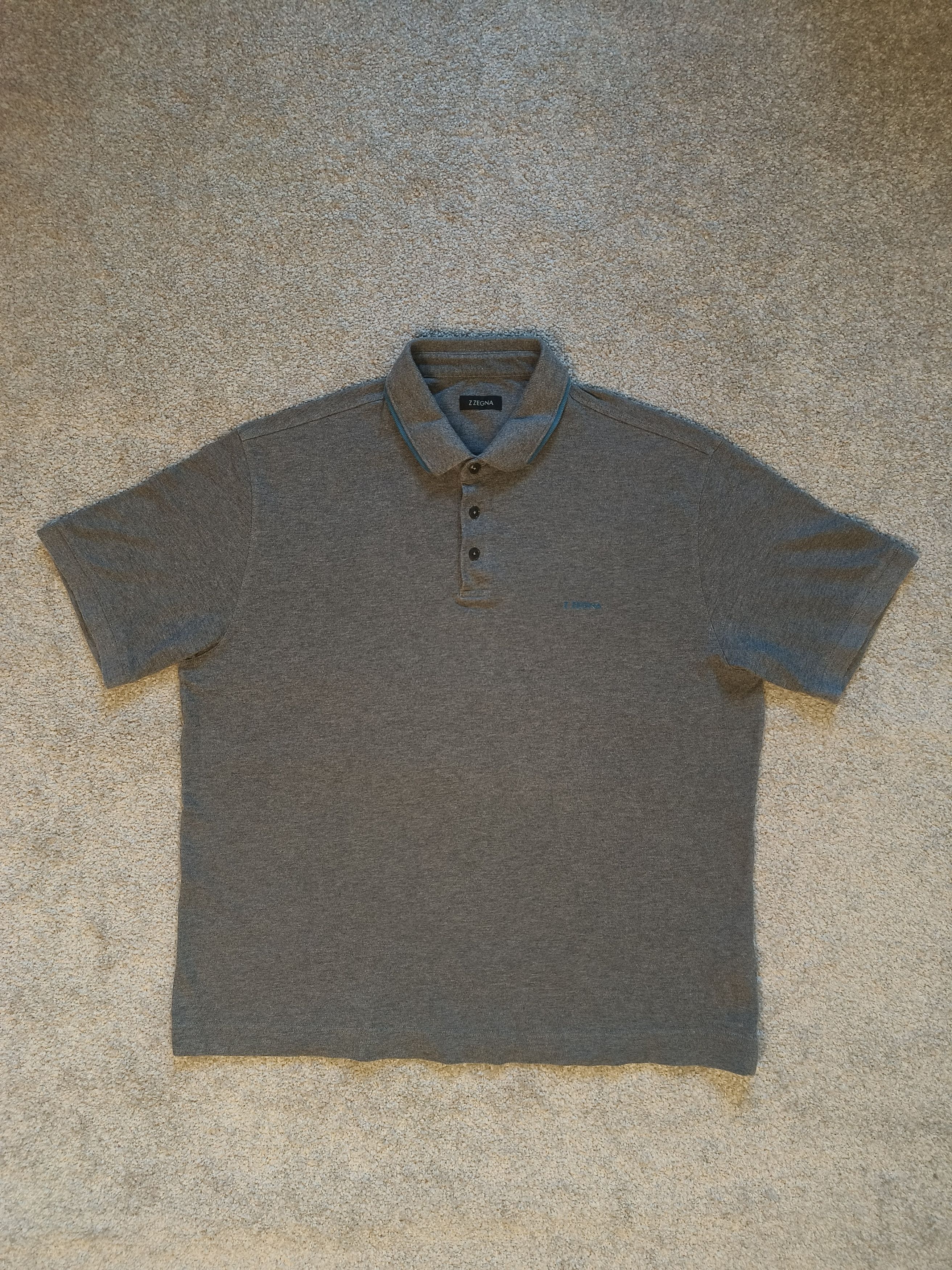 Z Zegna Z Zegna Grey Cotton Pique Polo T-Shirt XL Size US XL / EU 56 / 4 - 1 Thumbnail