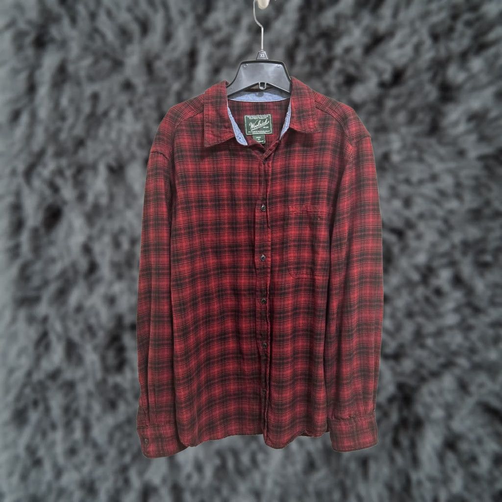 Vintage VINTAGE Woolrich Mens Flannel Plaid Button-Up Shirt M Red Outdoor Vintage Woolrich Plaid Button-Up Shirt Mens Regular Fit Casual Autumn Winter Men Size US M / EU 48-50 / 2 - 1 Thumbnail