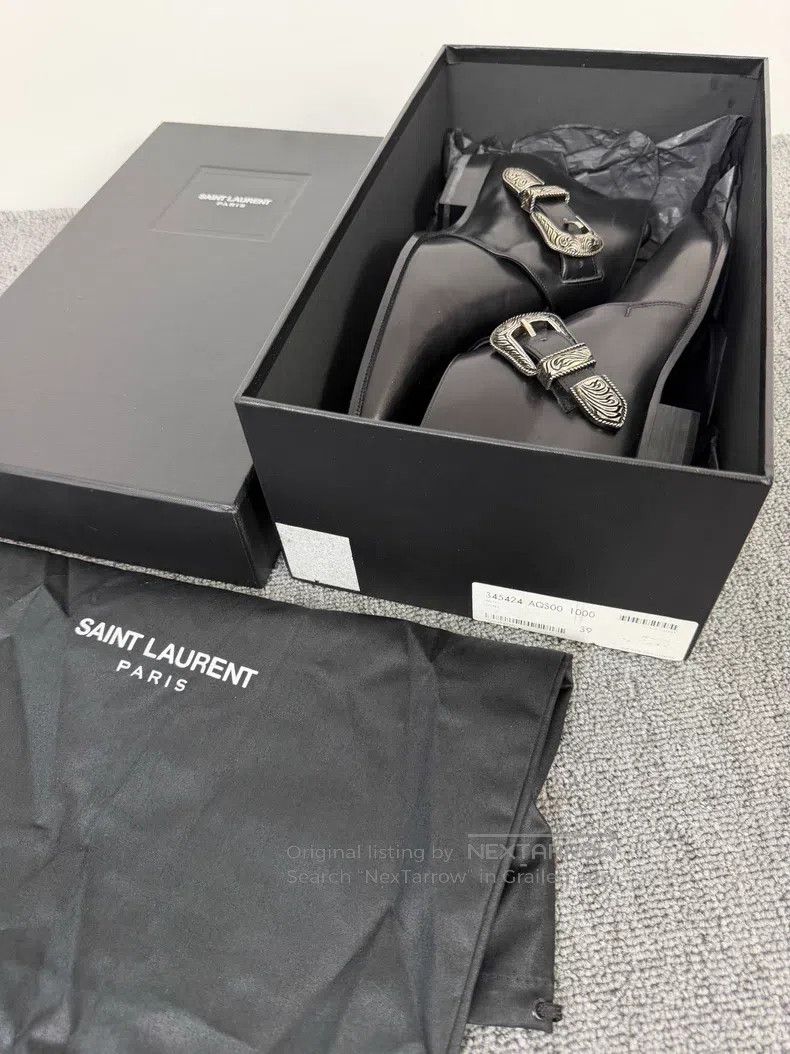 Saint Laurent Paris Saint Laurent Paris Chelsea boots with cross leather belt Size US 6 / EU 39 - 8 Thumbnail