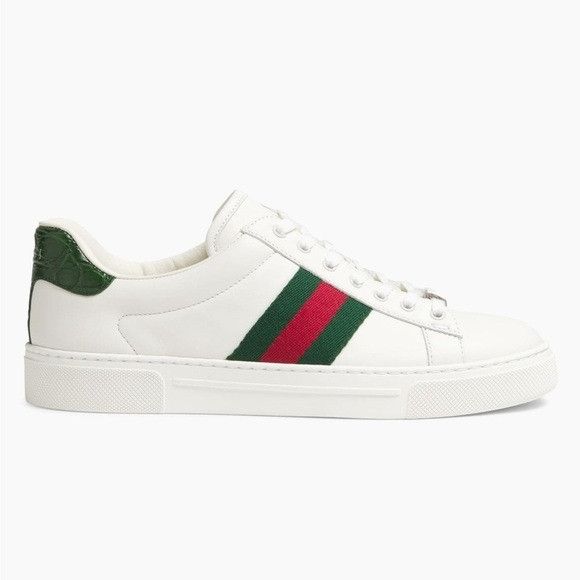 Gucci Gucci Ace Leather Web Low-Top Sneakers White Men’s GG 7/US 8 Size US 8 / EU 41 - 1 Thumbnail