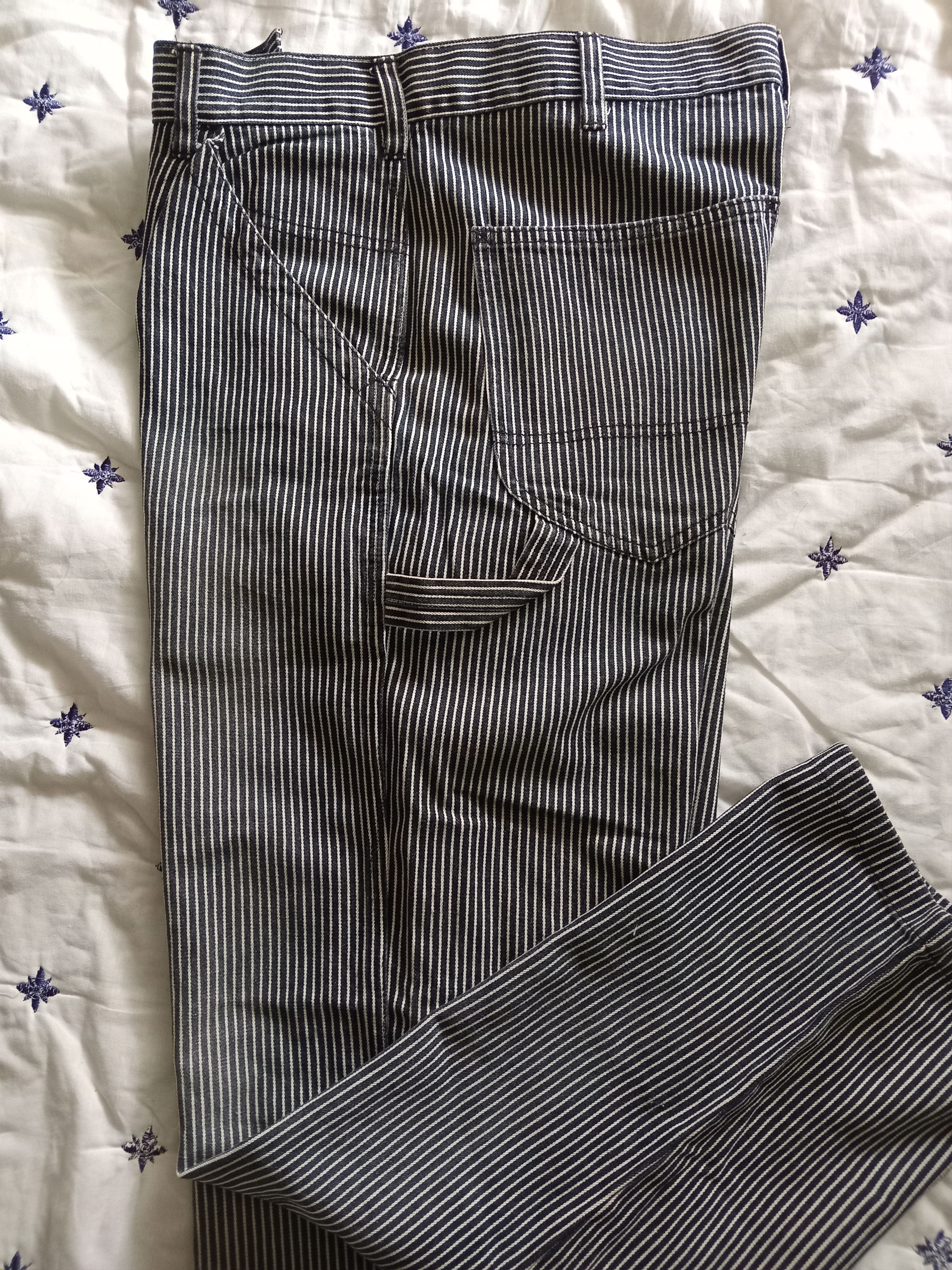 Japanese Brand × Vintage DOG HOUSE💥Faded Union Made Hickory Stripes Carpenter Pants Size US 32 / EU 48 - 12 Thumbnail