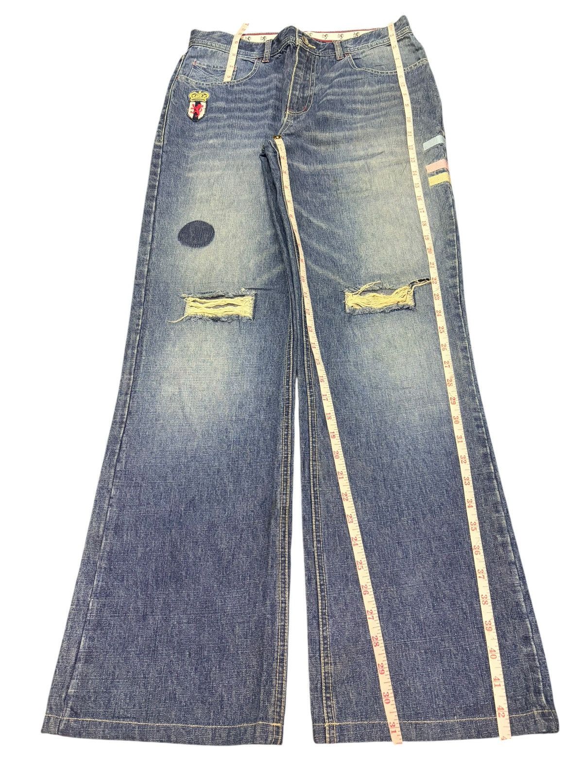 Dsquared2 Vintage Japanese Brand Embroidered Distress Flare Jeans Size US 29 - 7 Thumbnail