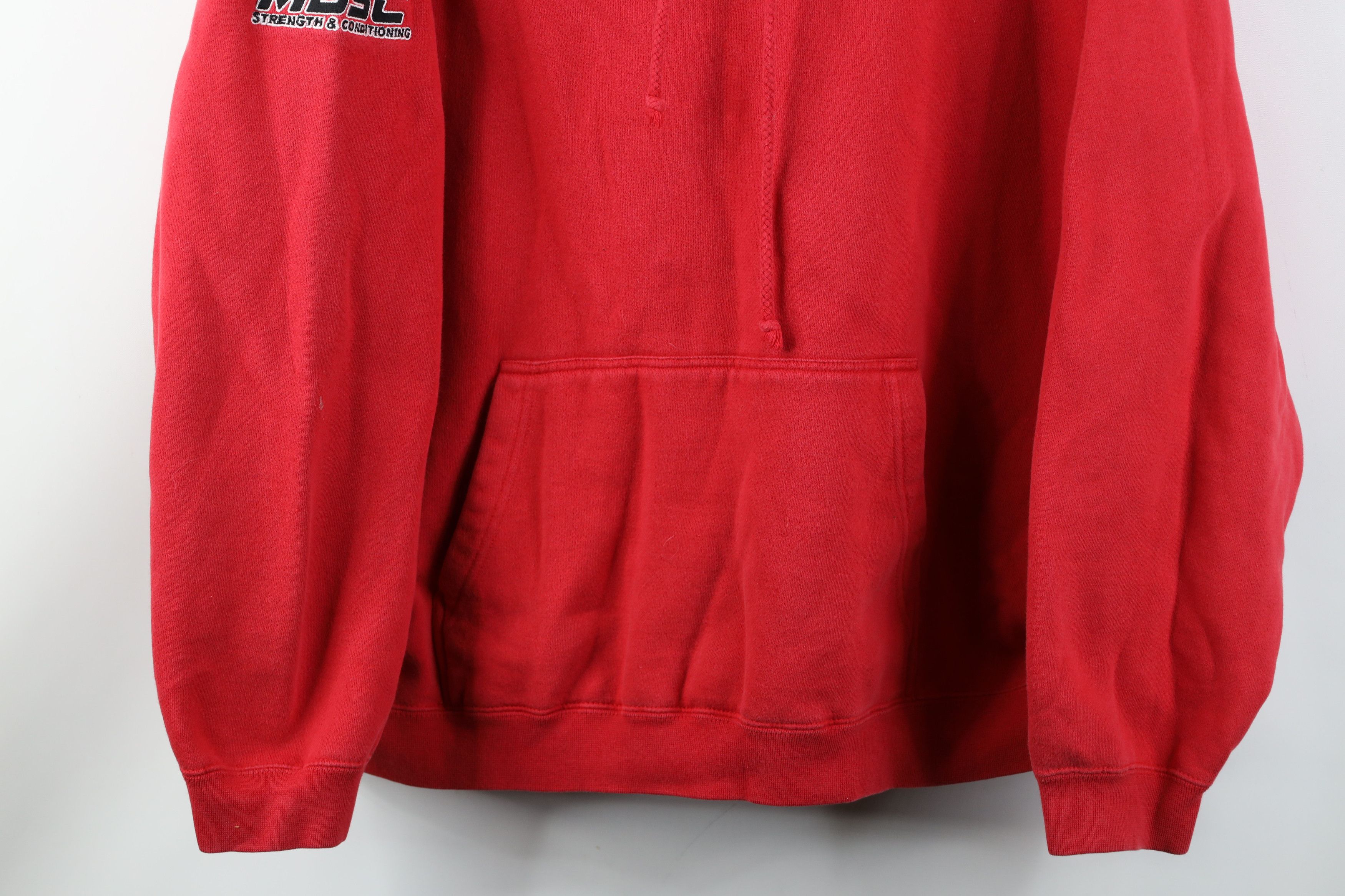 Reebok Vintage 90s Y2K Reebok Heavyweight Hoodie Sweatshirt Red Size US L / EU 52-54 / 3 - 3 Thumbnail