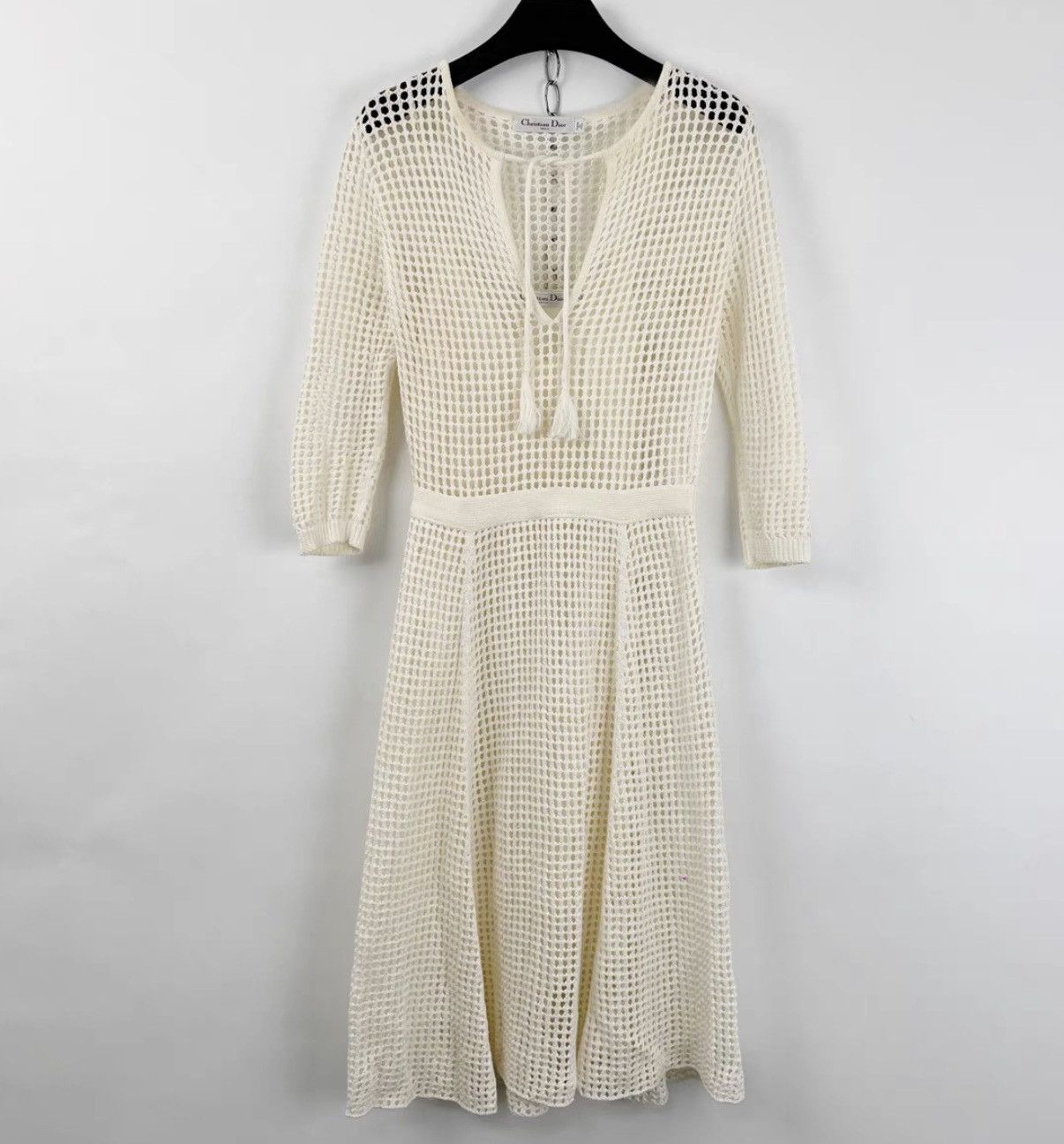 Dior Dior Women's Off-White Two-Piece Cutout Knit Dress K12 Size XXS / US 00 / IT 34 - 1 Thumbnail