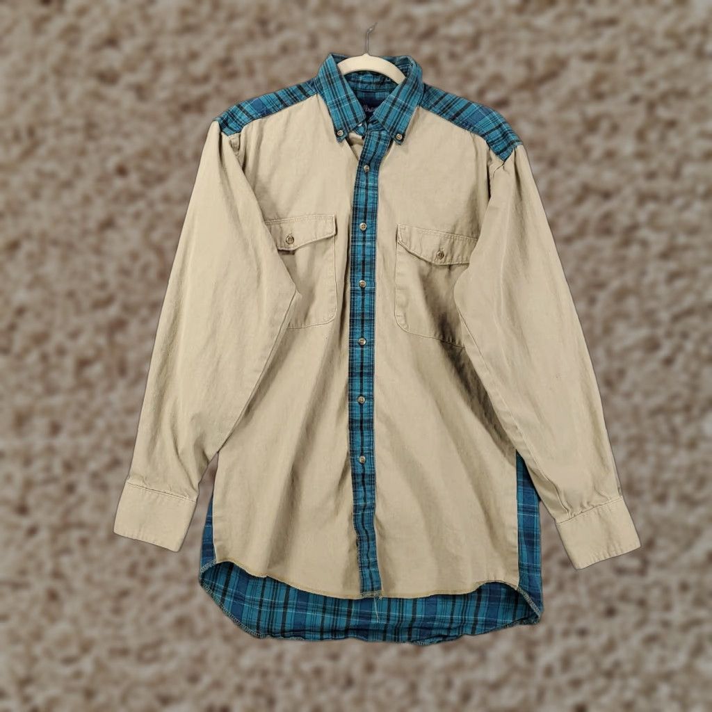 Wrangler VINTAGE Wrangler Button-Up Shirt Mens Small Blue Plaid Long Sleeve Cowboy Cut Retro 90s Western Size US S / EU 44-46 / 1 - 1 Thumbnail