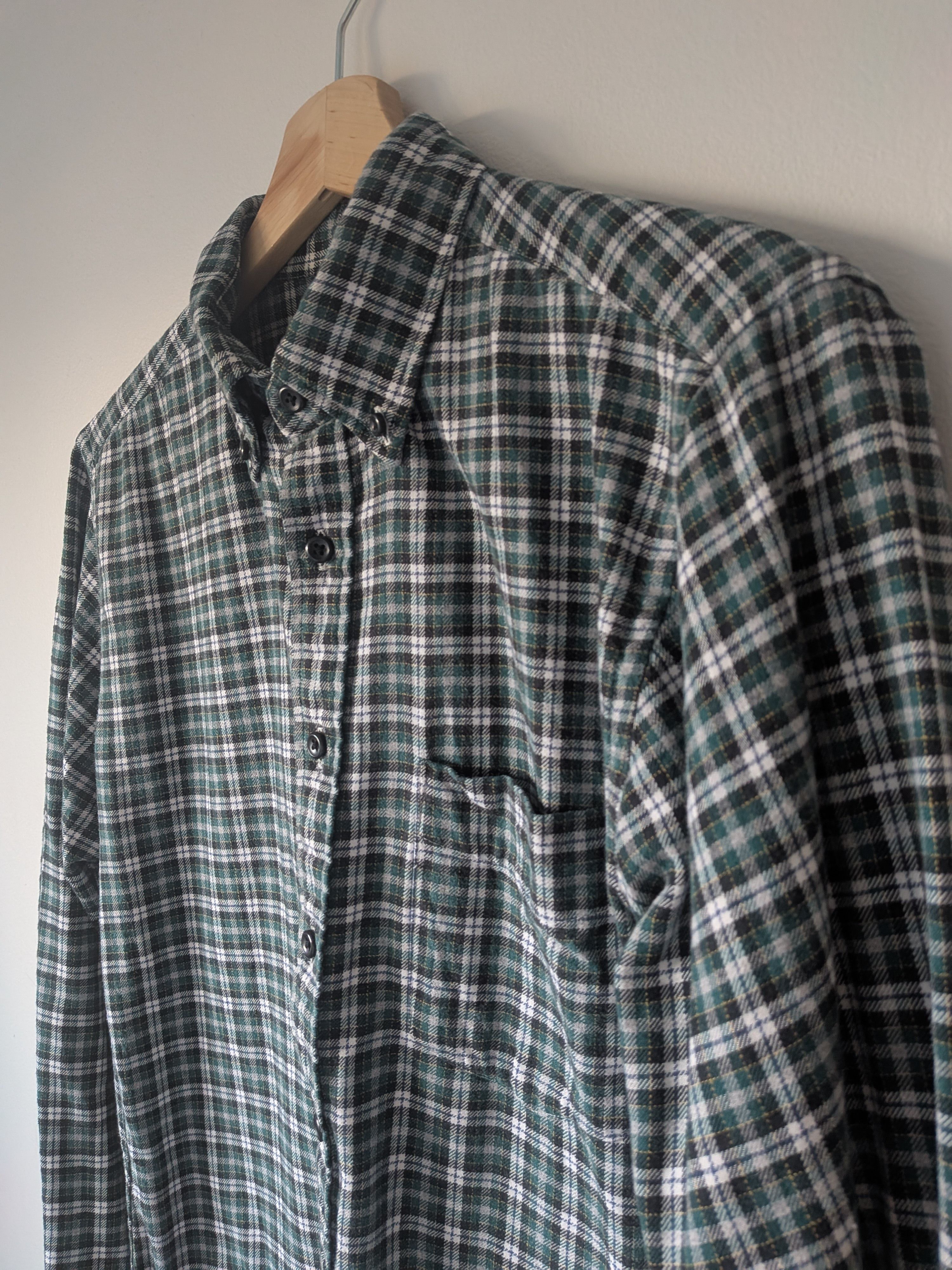 Uniqlo Green & White Flannel Size US M / EU 48-50 / 2 - 3 Thumbnail