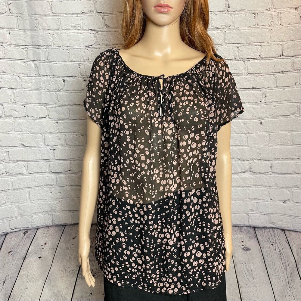 Other Winter Kate Silk Blouse Brown Beige Polka Dots Size L Size L / US 10 / IT 46 - 1 Thumbnail