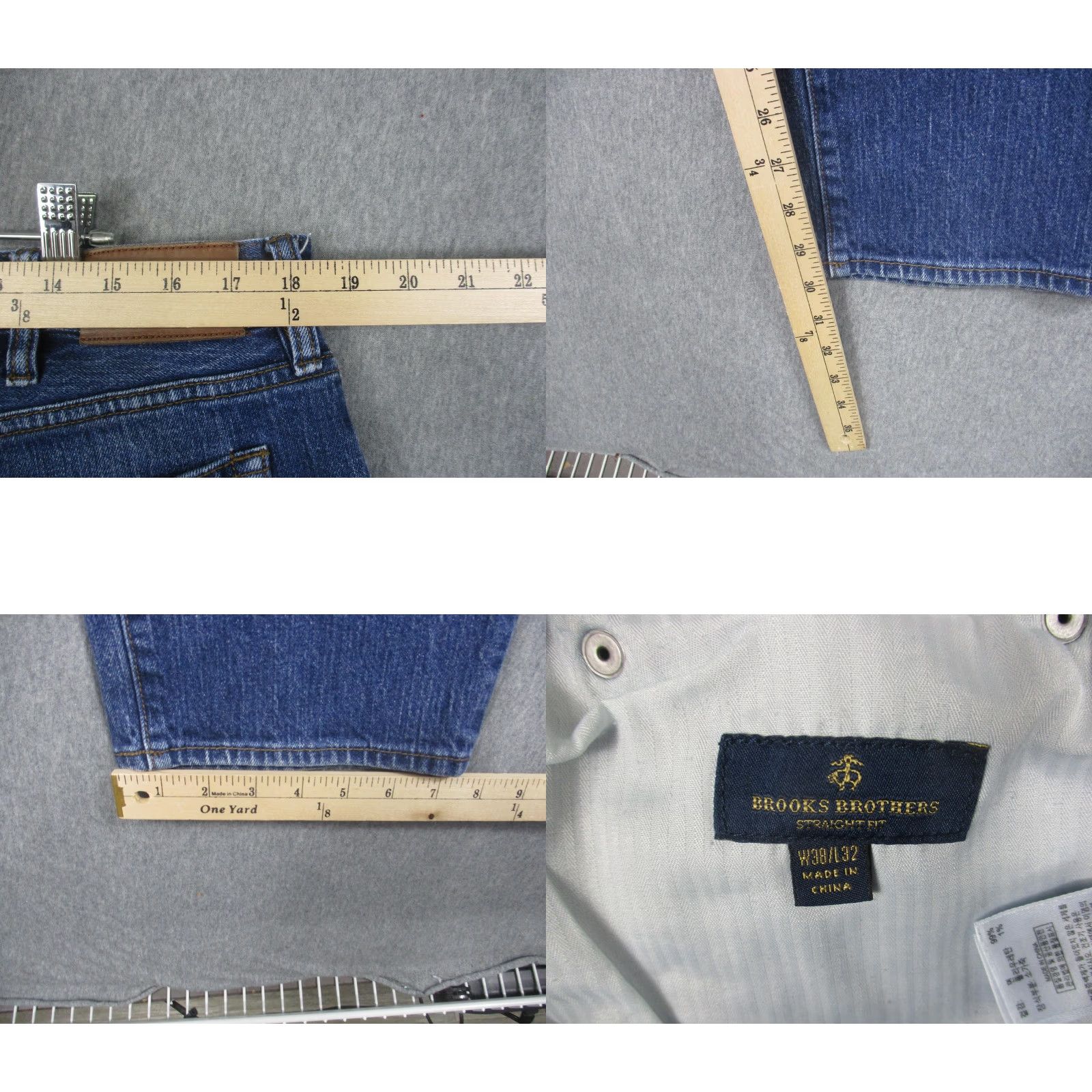 Brooks Brothers Brooks Brothers Jeans Straight Fit Mens 38x32 Blue Medium Wash Denim Stretch Distressed? Pockets Zip Fly Waist 36 Leather Patch 5-Pocket Size US 38 / EU 54 - 8 Thumbnail