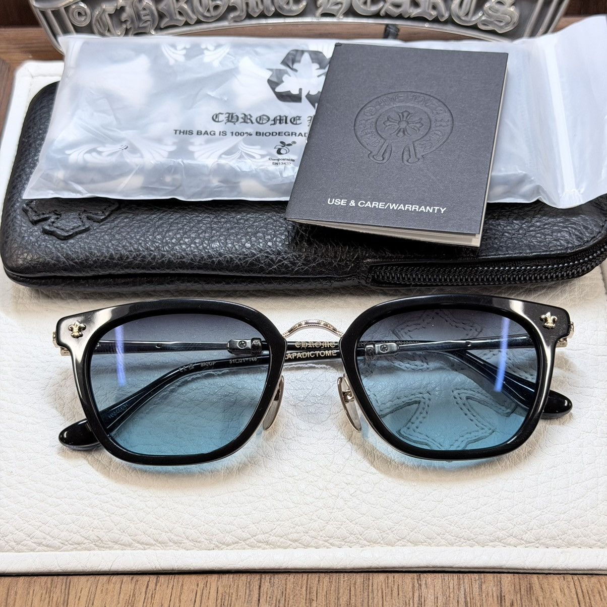 Chrome Hearts Chrome Hearts Strapadictome ‘Ocean’s Depth’ Sunglasses Size ONE SIZE - 13 Thumbnail