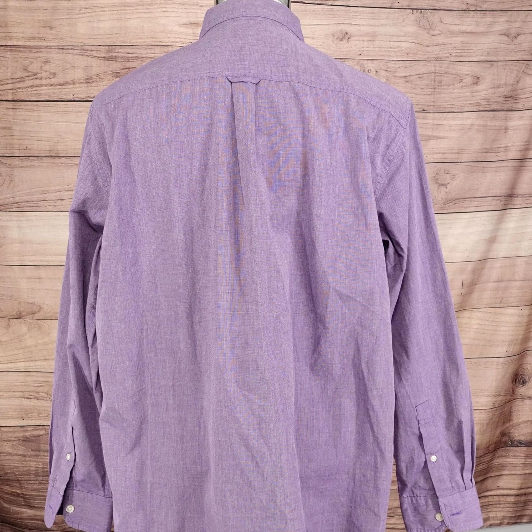 Chaps Chaps Shirt Mens Large Purple Solid Long Sleeve Button Down Easy Care Casual Size US L / EU 52-54 / 3 - 4 Thumbnail