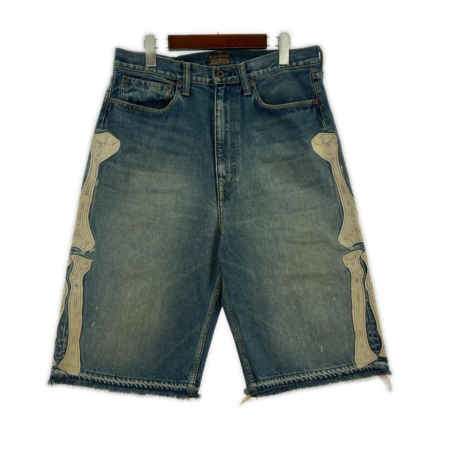 Kapital Kountry KAPITAL KOUNTRY Bone Denim Shorts Blue 34 Size US 33 - 1 Thumbnail