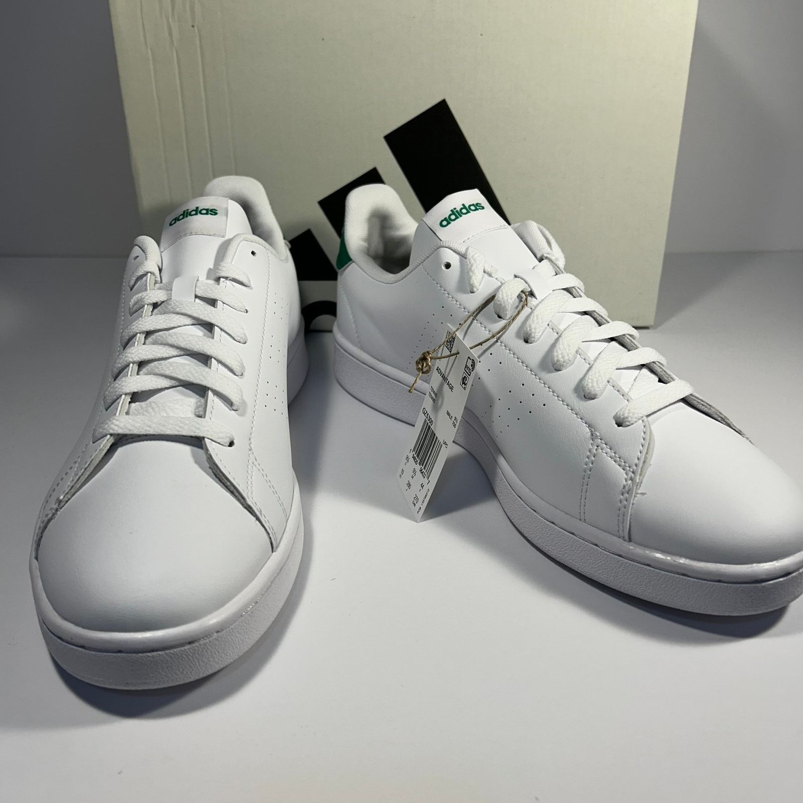 Adidas Mens Adidas Advantage Cloudfoam White/Green Size 10.5 GZ5300 Size US 10.5 / EU 43-44 - 4 Thumbnail