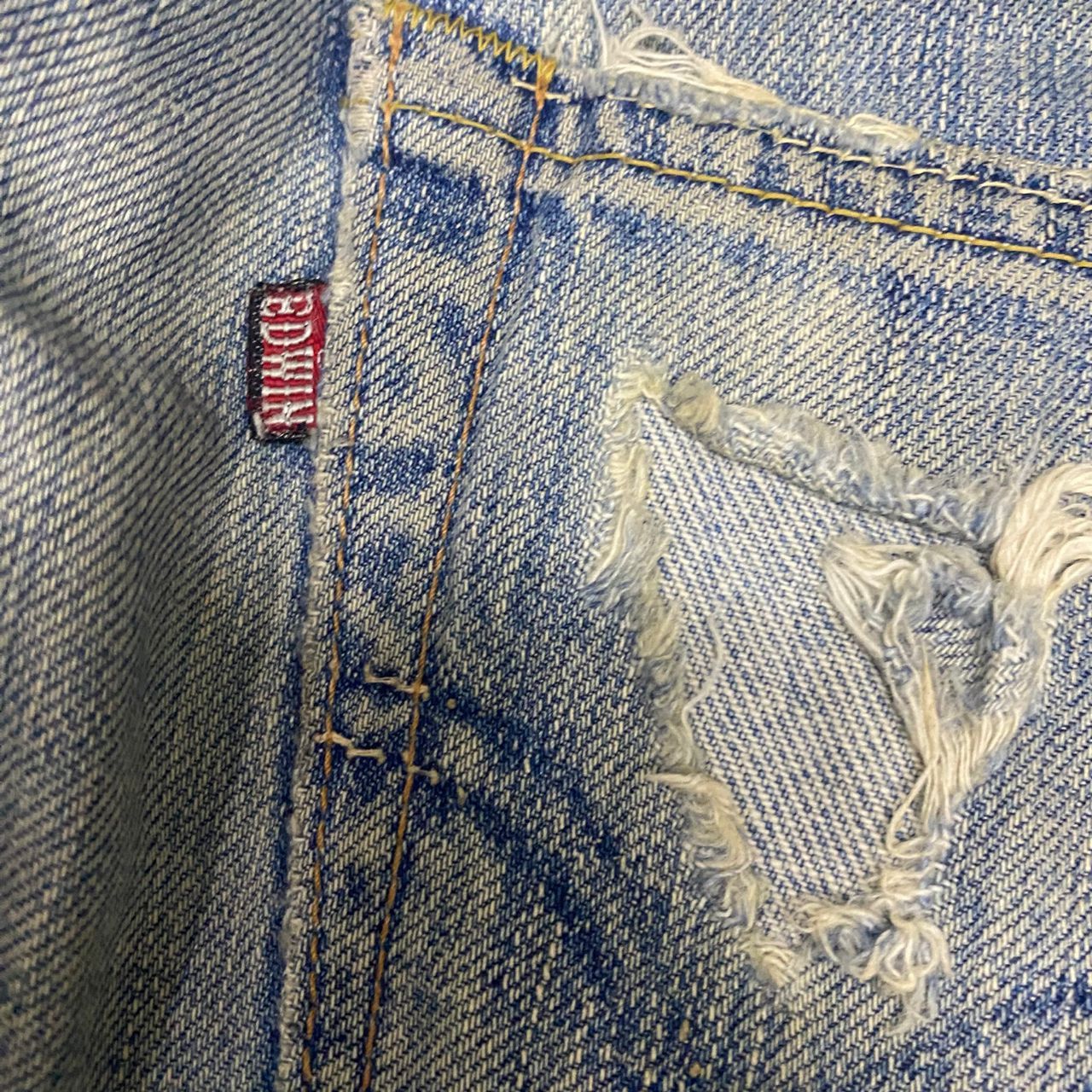 If Six Was Nine Vintage Edwin 504 Distressed Denim Kurt Cobain Style Size US 33 - 13 Thumbnail