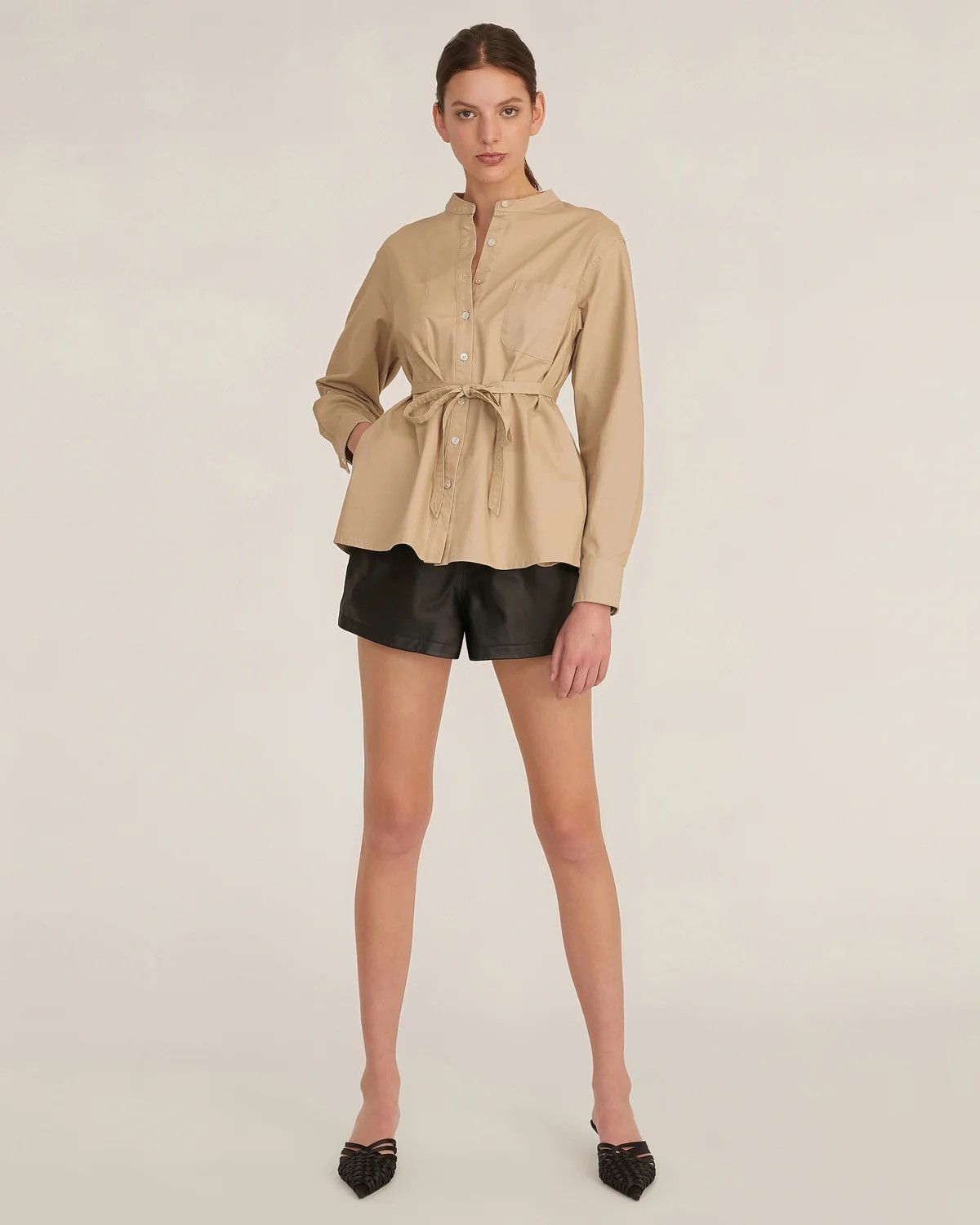 Marissa Webb NWT Marissa Webb Lennox Cotton Tie-Back Button Shirt Top Size XS / US 0-2 / IT 36-38 - 3 Thumbnail
