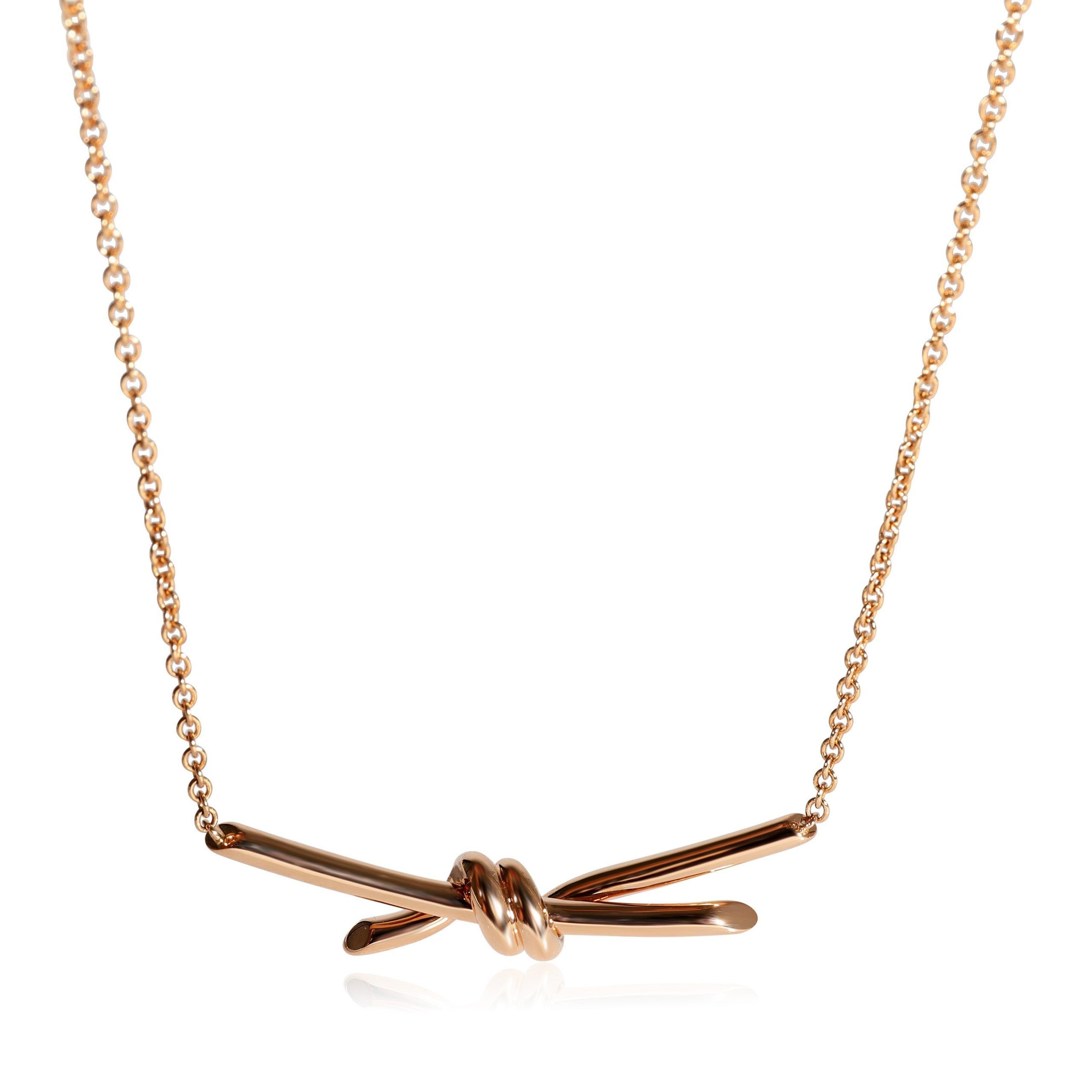 image of Tiffany Co Tiffany & Co. Knot Pendant In 18K Rose Gold, Women's