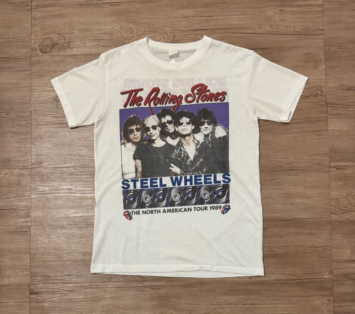 Band Tees Vintage 80’s Rolling Stones Steel Wheels North American Tee Size US M / EU 48-50 / 2 - 1 Thumbnail