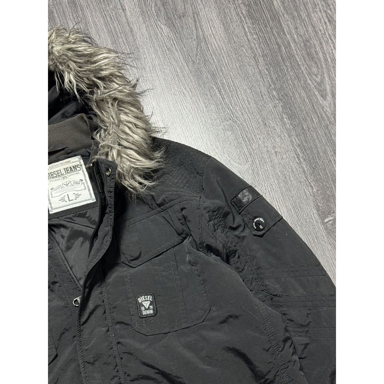 Diesel × Vintage 2000s Diesel Japanese Punk Grunge Fur Jacket LGB If6was9 Size US L / EU 52-54 / 3 - 4 Thumbnail