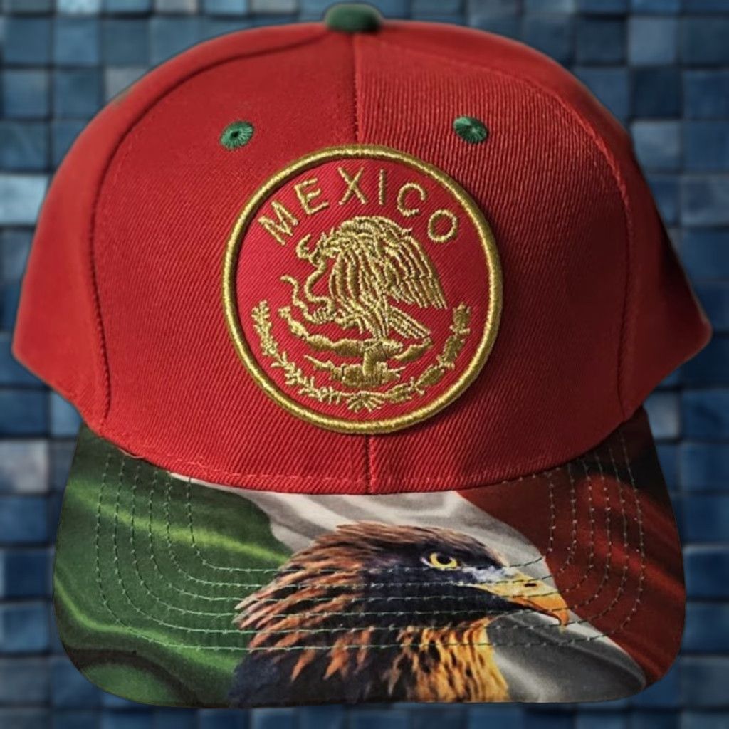 Vintage MEXICO MEXICAN FLAG EAGLE BIRD SNAKE SNAPBACK BASEBALL CAP ( RED ) RED MEXICO MEXICAN FLAG EAGLE BIRD SNAKE SNAPBACK BASEBALL CAP Size ONE SIZE - 1 Thumbnail