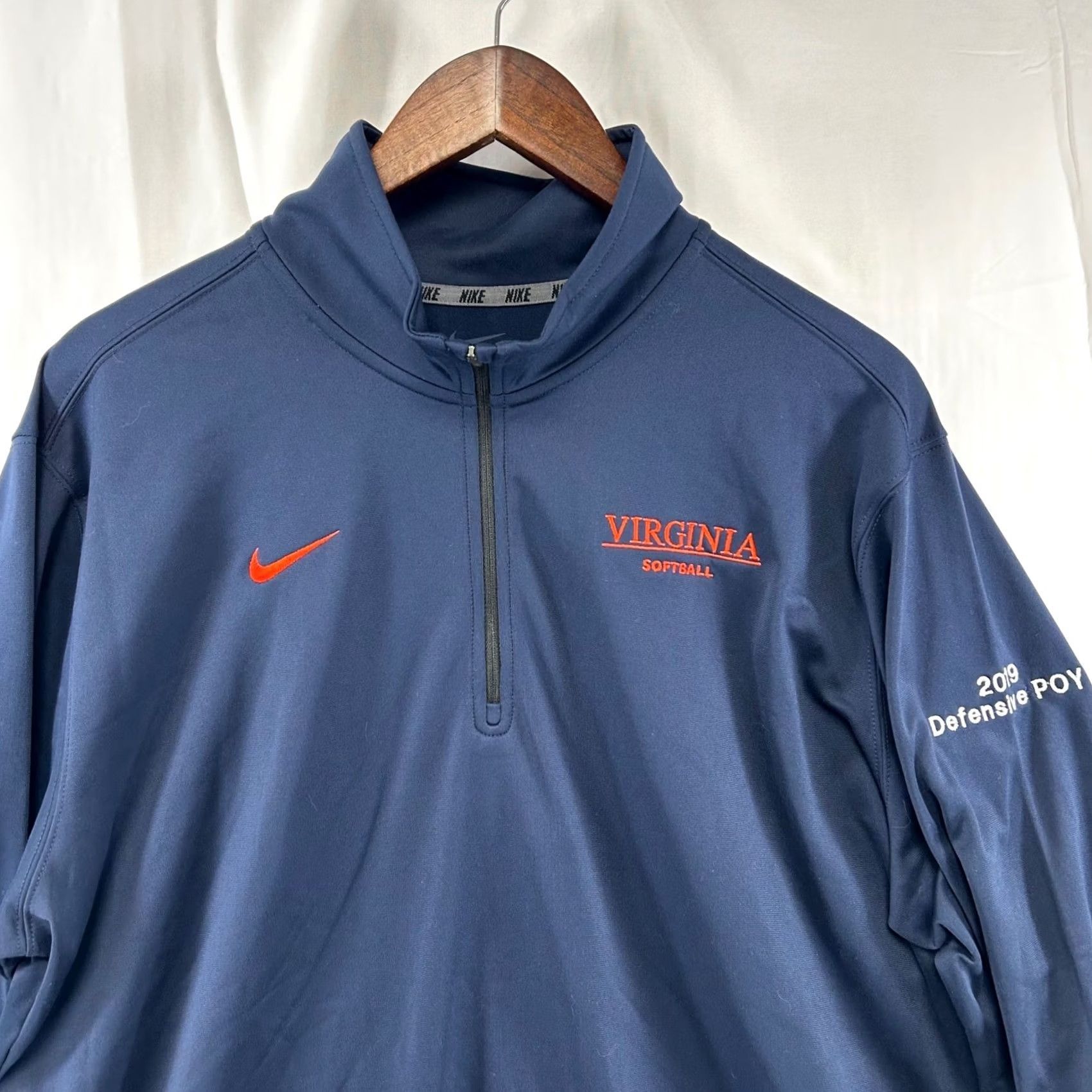 Nike Nike Virginia Cavaliers Pullover Hoodie Large Navy Blue Mens 2019 Defensive POY Virginia Cavaliers NCAA Sports Collegiate Burdened by Team Logo Size US L / EU 52-54 / 3 - 2 Thumbnail
