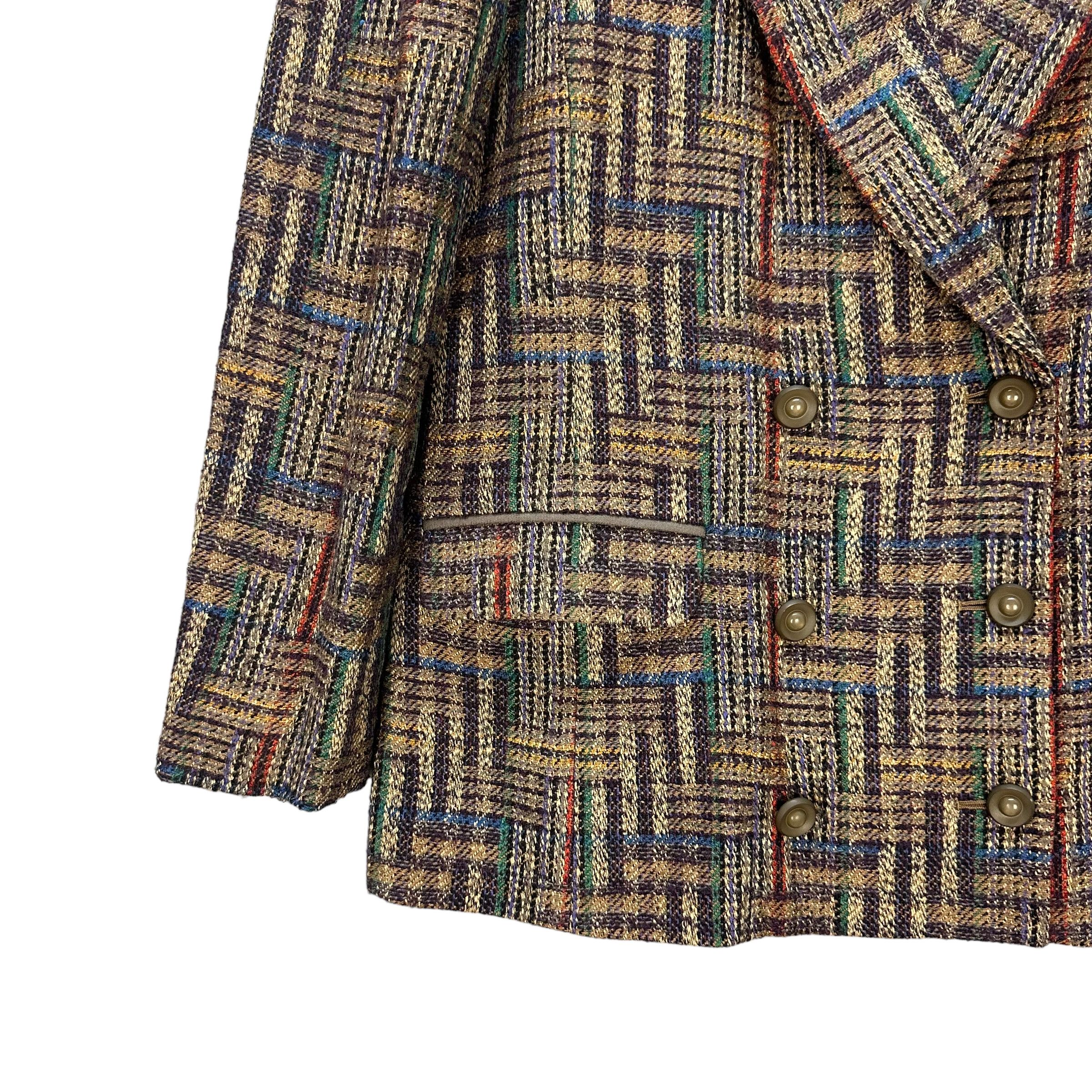 Hardy Amies HARDY AMIES COLORFUL DOUBLE BREASTED COAT JACKET #8382-006 Size M / US 6-8 / IT 42-44 - 4 Thumbnail
