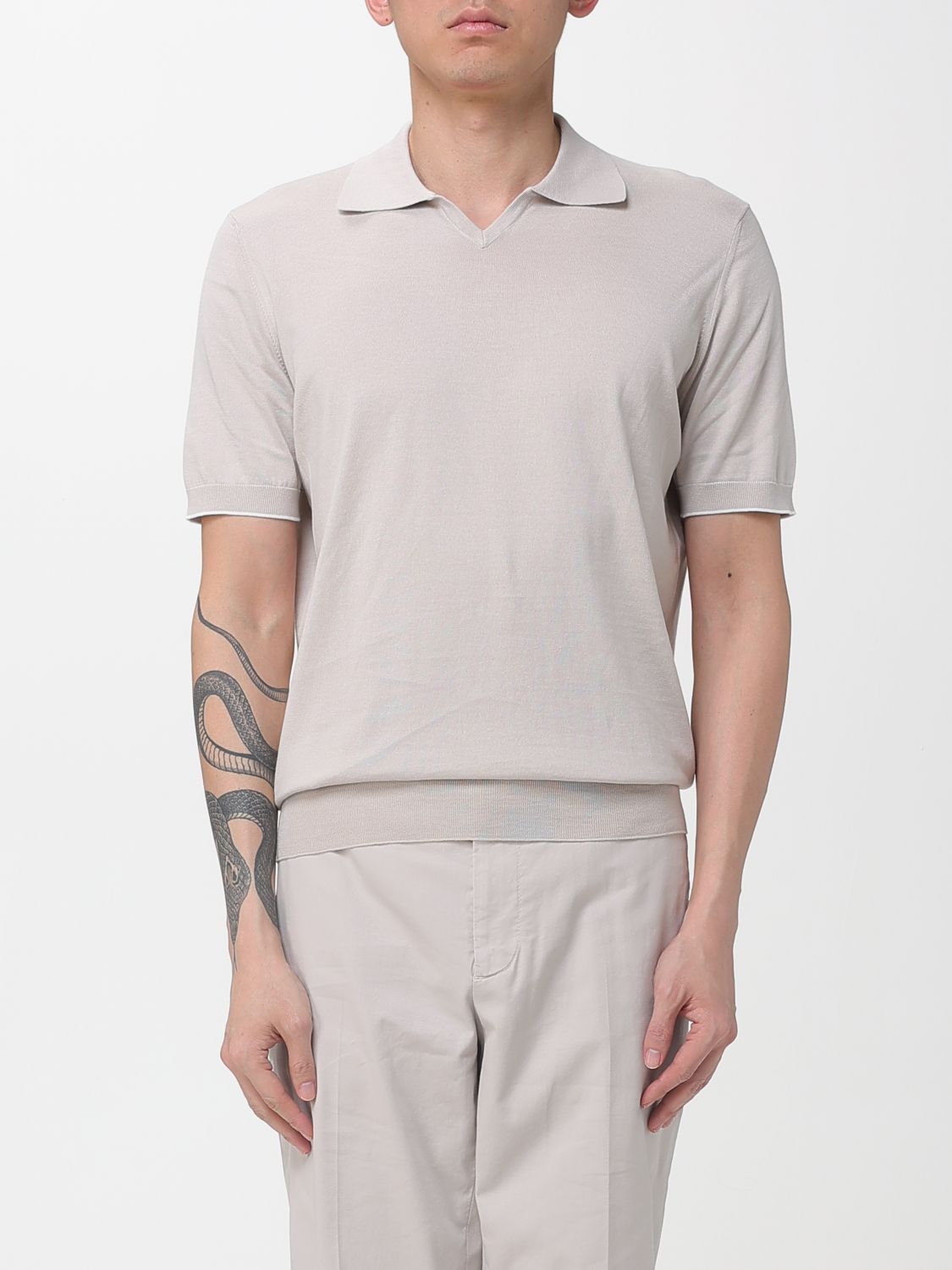 Brunello Cucinelli Brunello Cucinelli Polo Shirt Men Beige Size US XXL / EU 58 / 5 - 1 Thumbnail