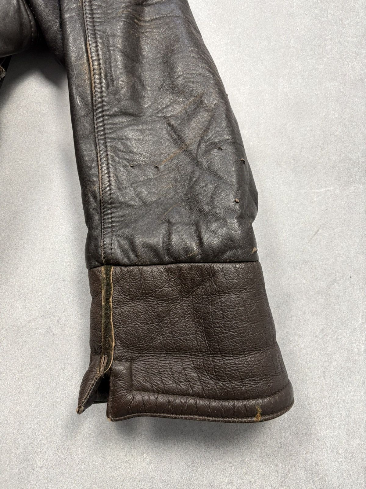 Vintage Vintage Italian Leather Shearling Jacket Aviator Brown Biker Size US M / EU 48-50 / 2 - 7 Thumbnail