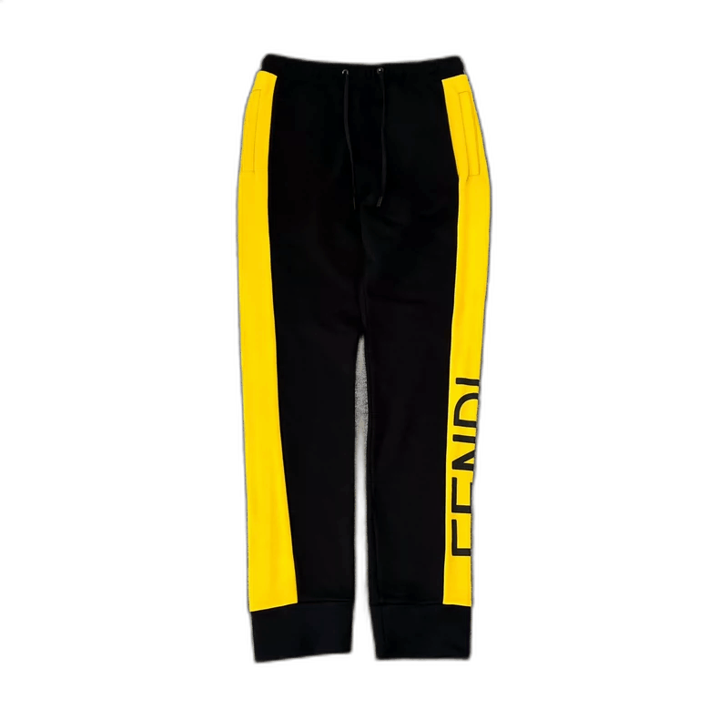 Fendi Fendi Black Yellow Logo Sports Pants Size US 32 / EU 48 - 1 Thumbnail