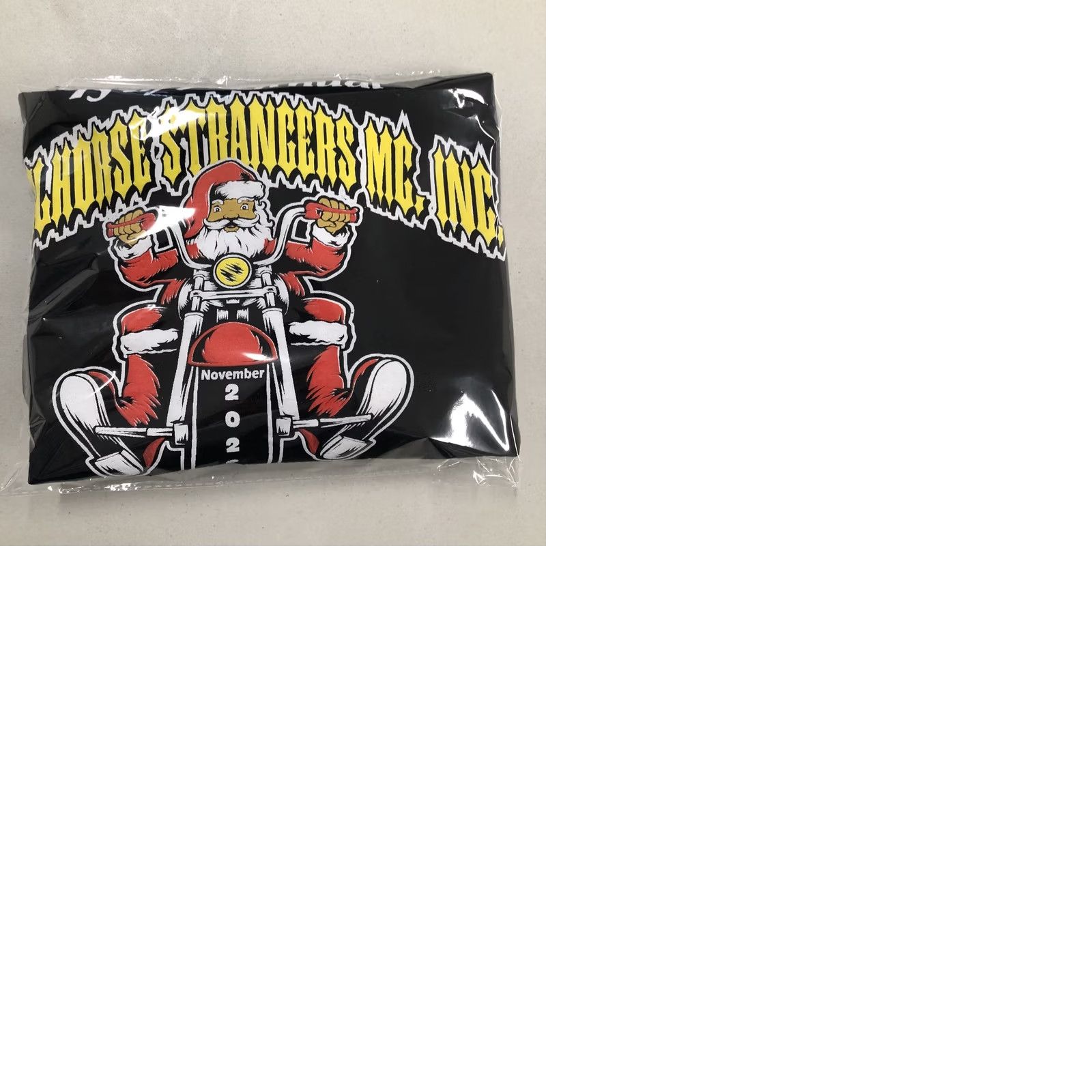Port & Company VINTAGE Santa Claus Motorcycle T-Shirt Steelhorse Strangers of NC Toy Run 2022 XL Black Men Graphic Tee 2000s Size US XL / EU 56 / 4 - 10 Thumbnail