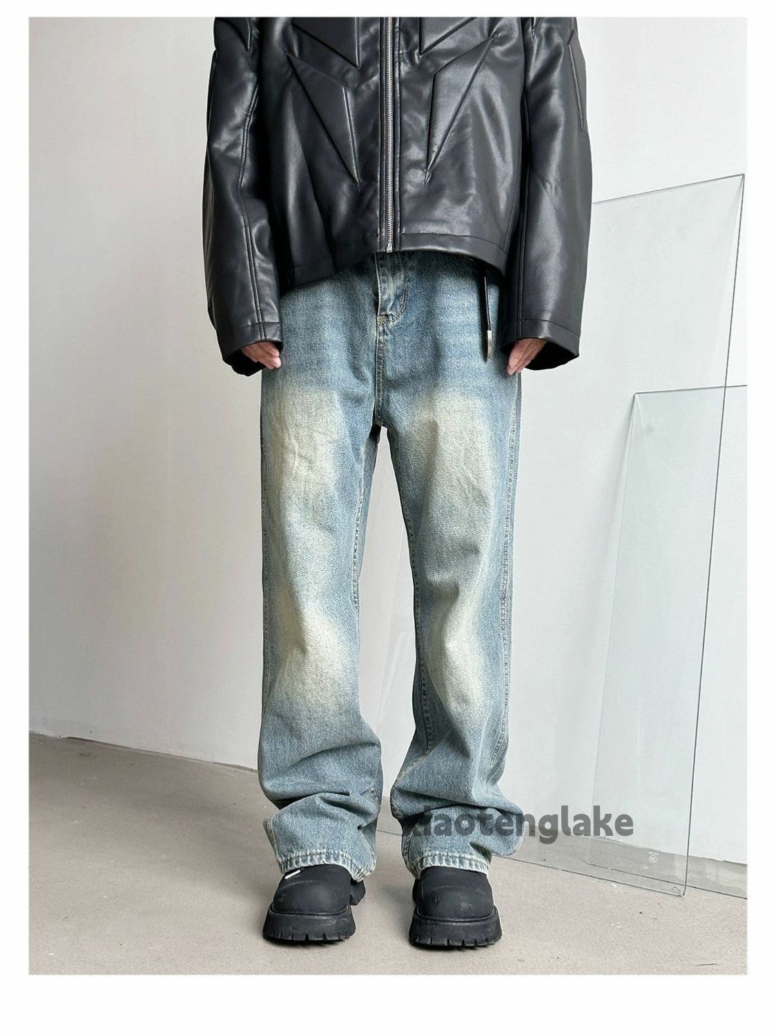 Jean × Vintage washed faded cleanfit carpenter loose baggy jeans Size US 32 / EU 48 - 5 Thumbnail