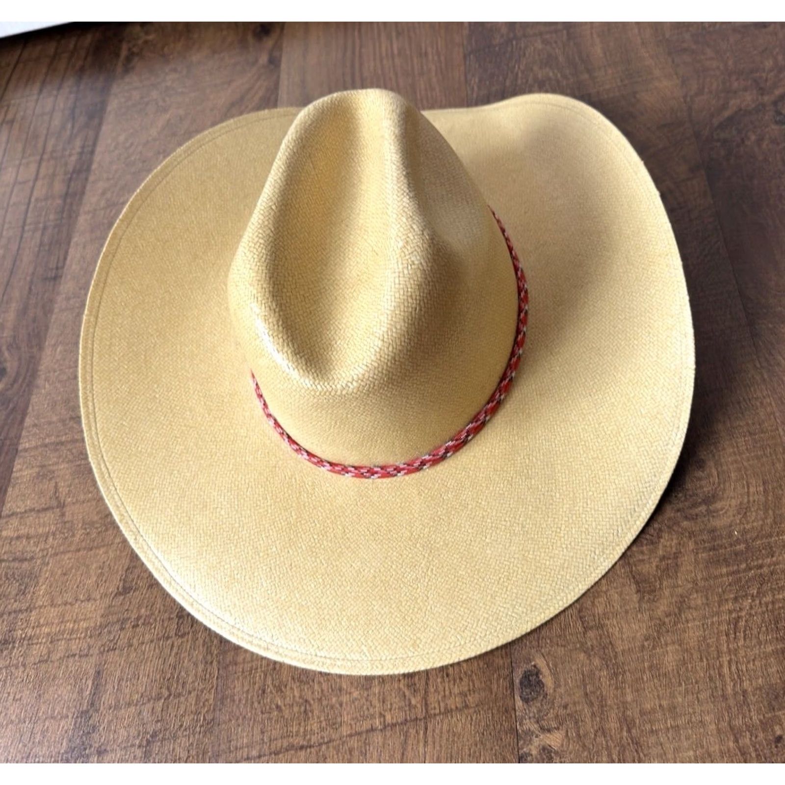 Bailey 44 VINTAGE Bailey Renegade Straw Cowboy Beach Outdoor Hat Men 7 1/8 Brown Straw 80s 90s Western Beach Outdoors Mens Size ONE SIZE - 4 Thumbnail
