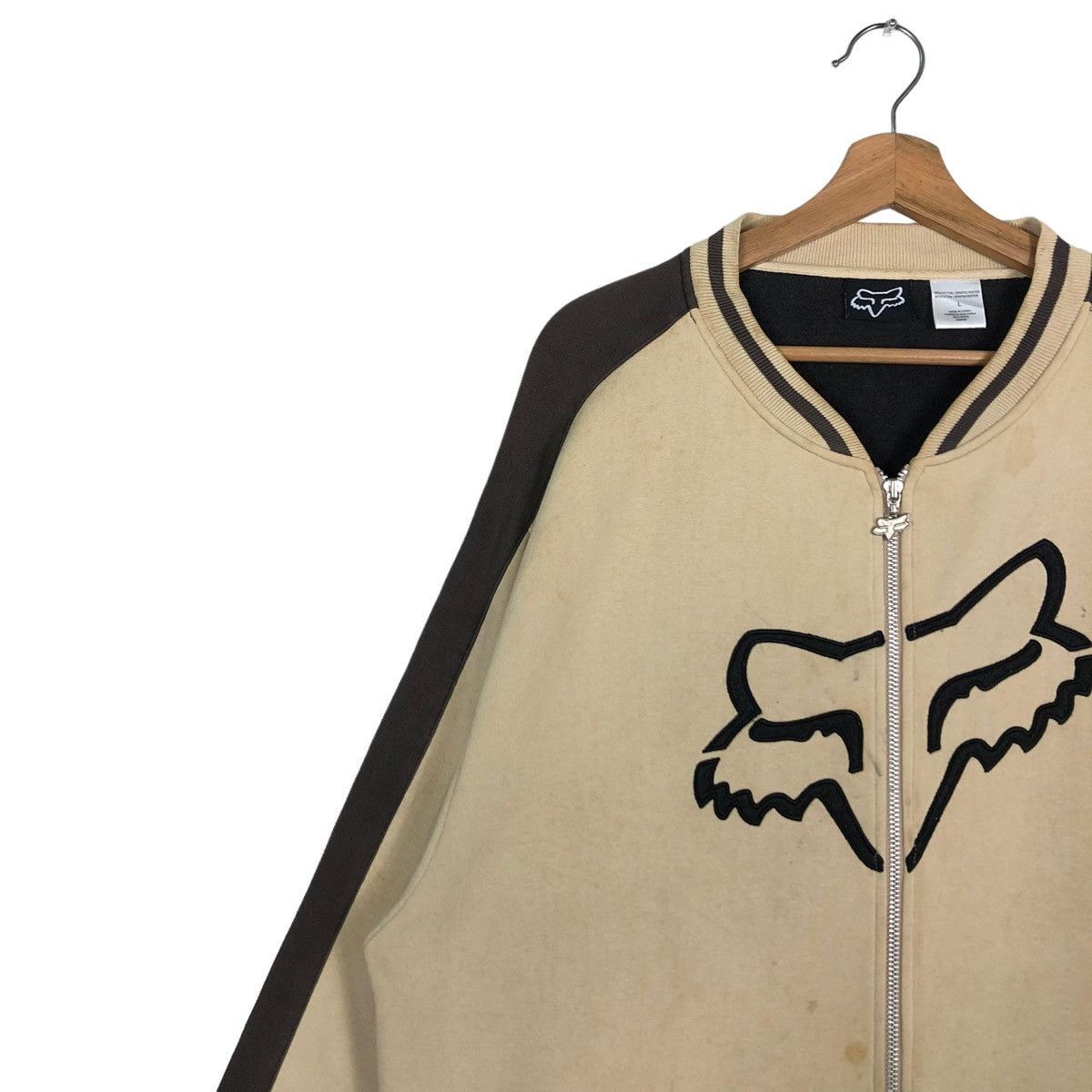 Japanese Brand 🔥Rich Brown - 90’s Bomber Jacket Fox Racing Big Logo Size US L / EU 52-54 / 3 - 5 Thumbnail