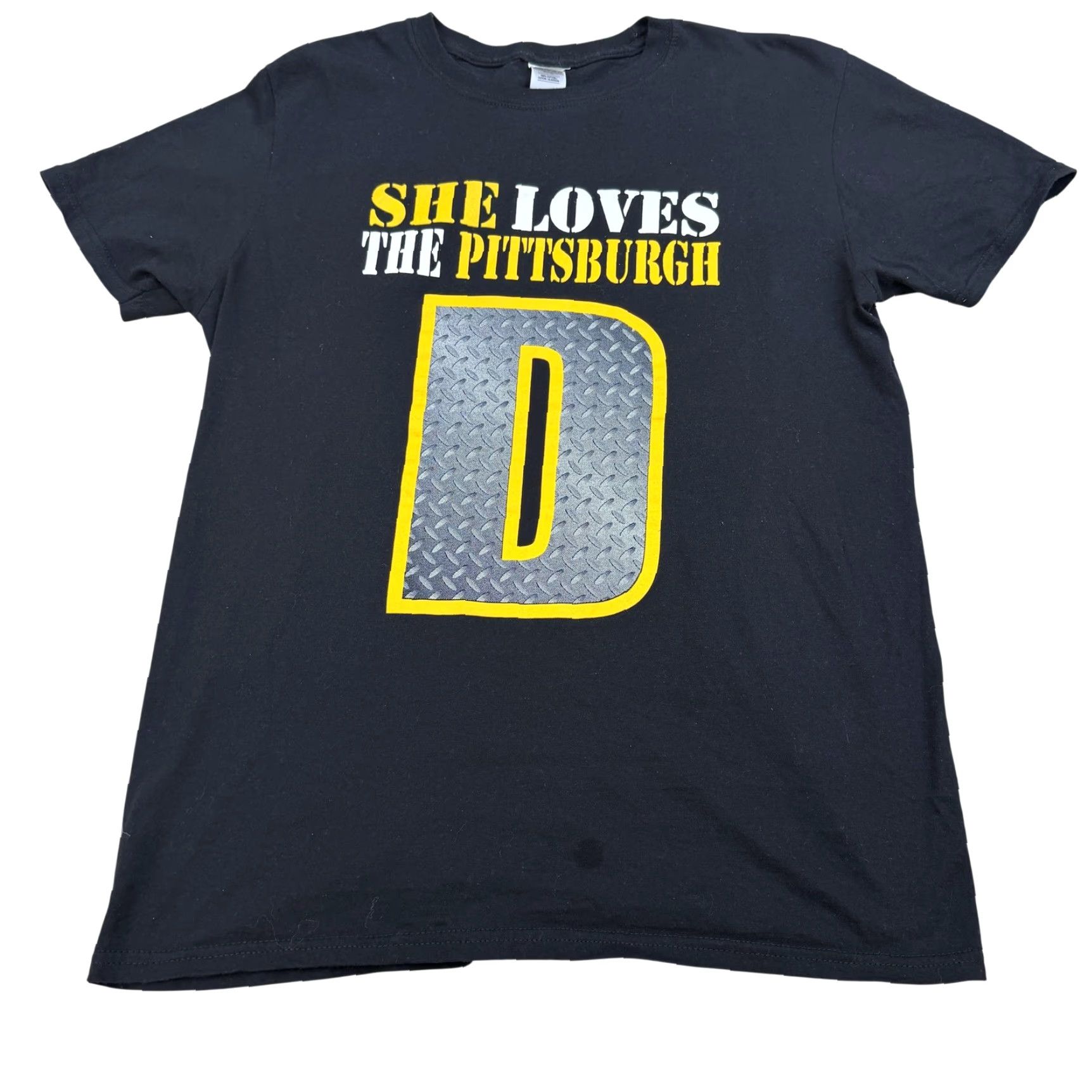 Gildan Pittsburgh D Shirt Mens Large Black Gildan Funny Football Graphic Double Sided Size US L / EU 52-54 / 3 - 2 Thumbnail
